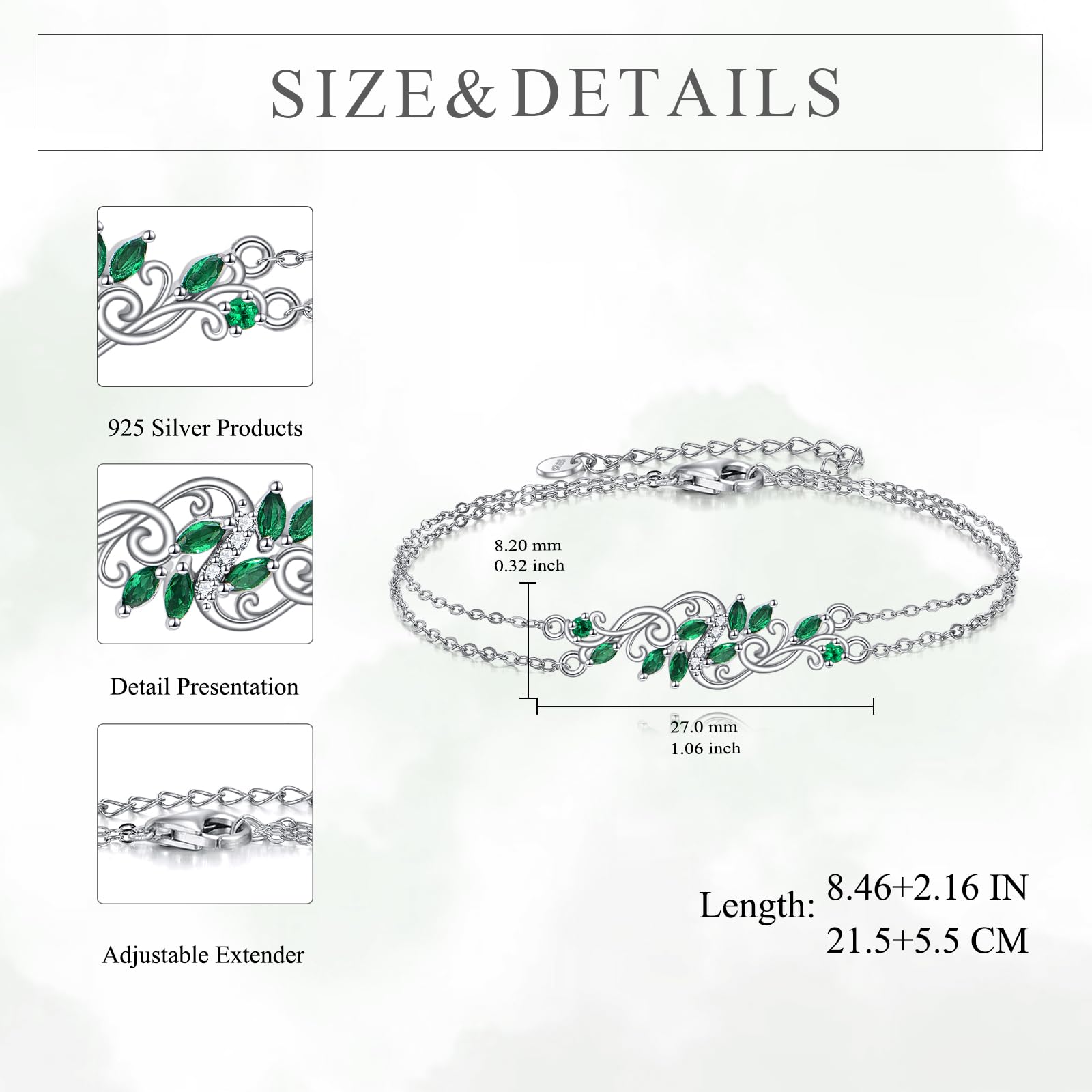 Vadmans Fußkettchen mit bösem Blick Sterling Silber Blumenrebe Fußkettchen Schutzschmuck für Frauen und Freundin