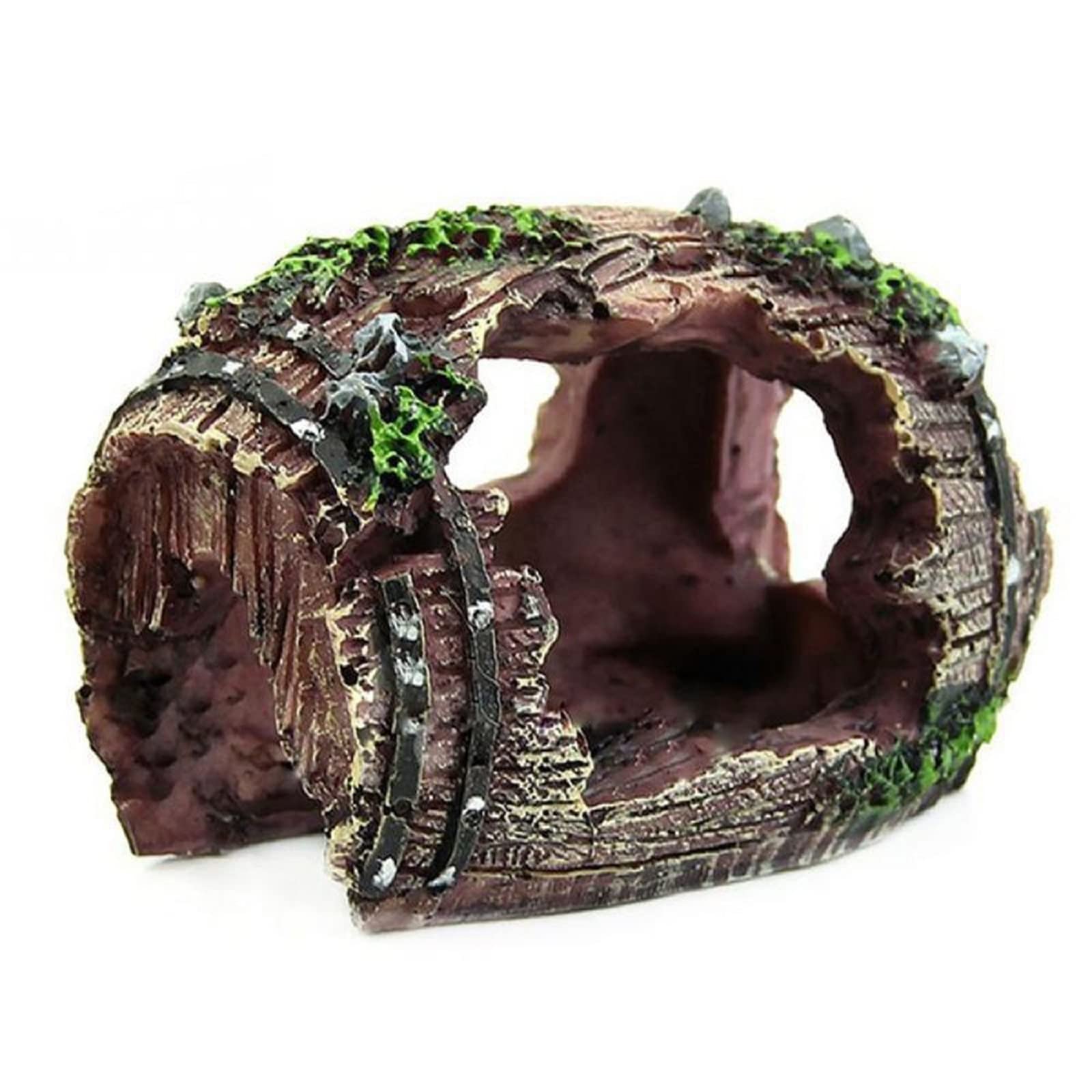 Tronco Acuario,Resina Hueco Árbol,Adorno de Acuario de Resina de Madera,Tronco Decoración de Pecera para Decoración Fondo de Acuarios Accesorios para Peces,Tortugas y Reptiles Ocultos, 9 x 6 cm