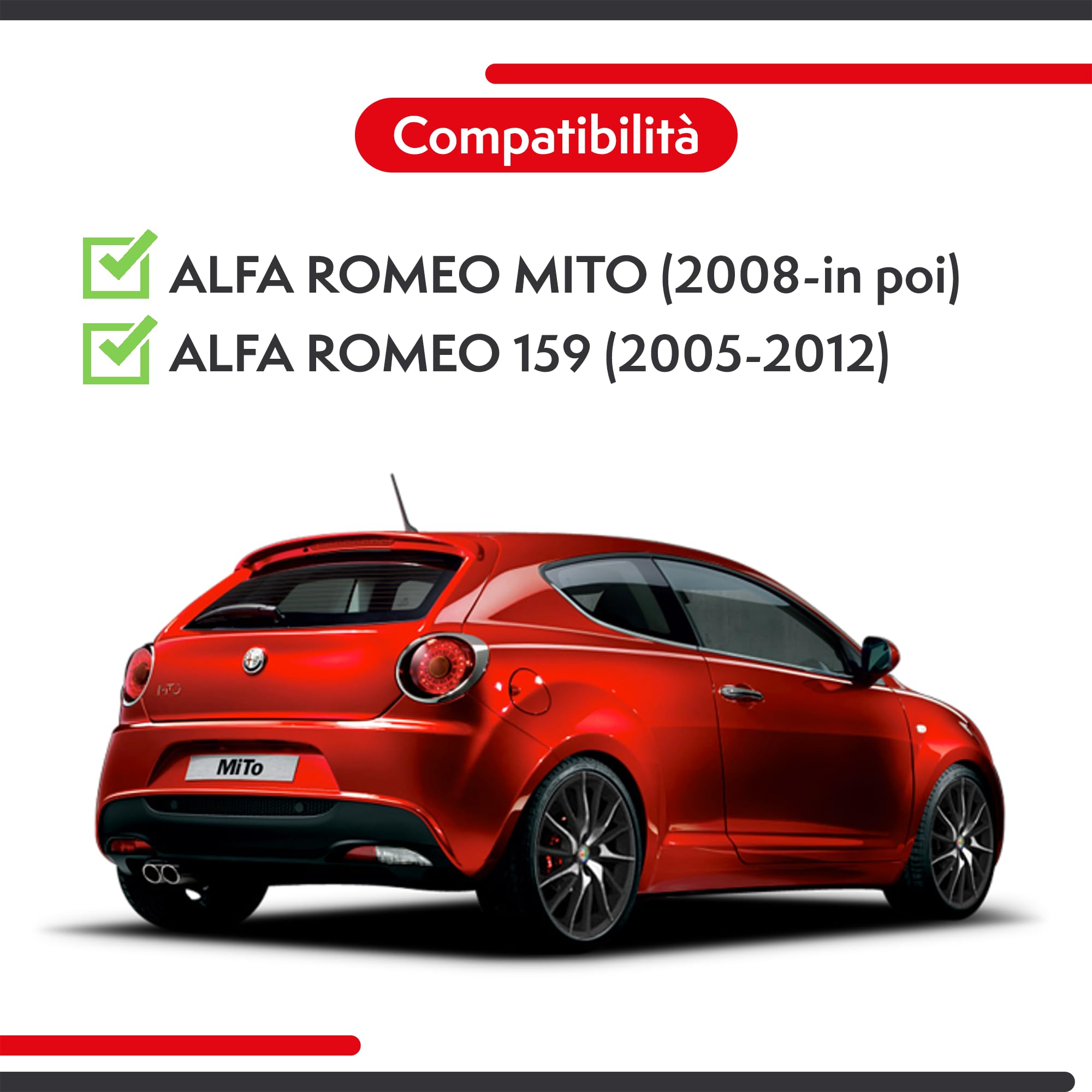 Vetro Specchietto Retrovisore per Alfa Romeo Mito (2008-), 159 (2005-2012), Sinistro, Termico, Sx, Riscaldabile, 71753833