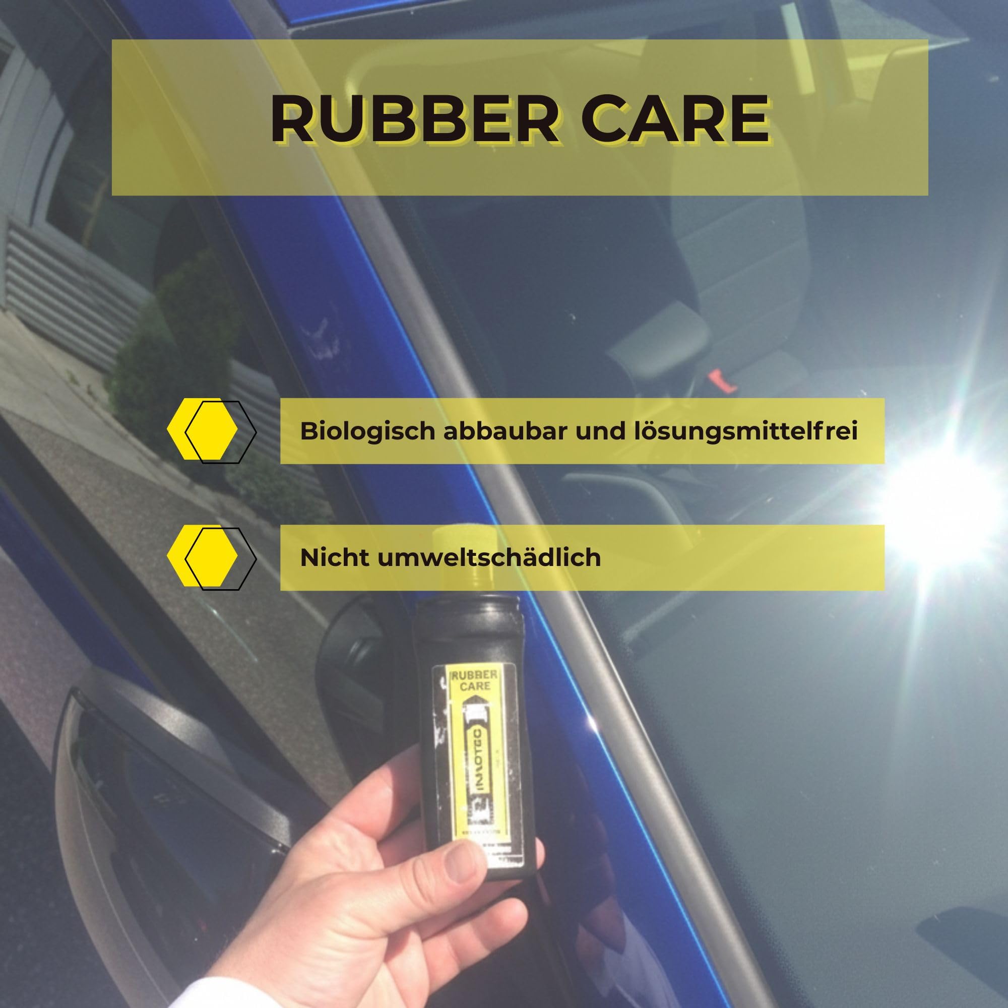 4 Stück INNOTEC Rubber Care 100 ml – Gummipflege-Roller zur Pflege von Fahrzeugdichtungen, Türgummis, Fensterrahmen & anderen Gummioberflächen – verhindert Austrocknung, Rissbildung & Festfrierung
