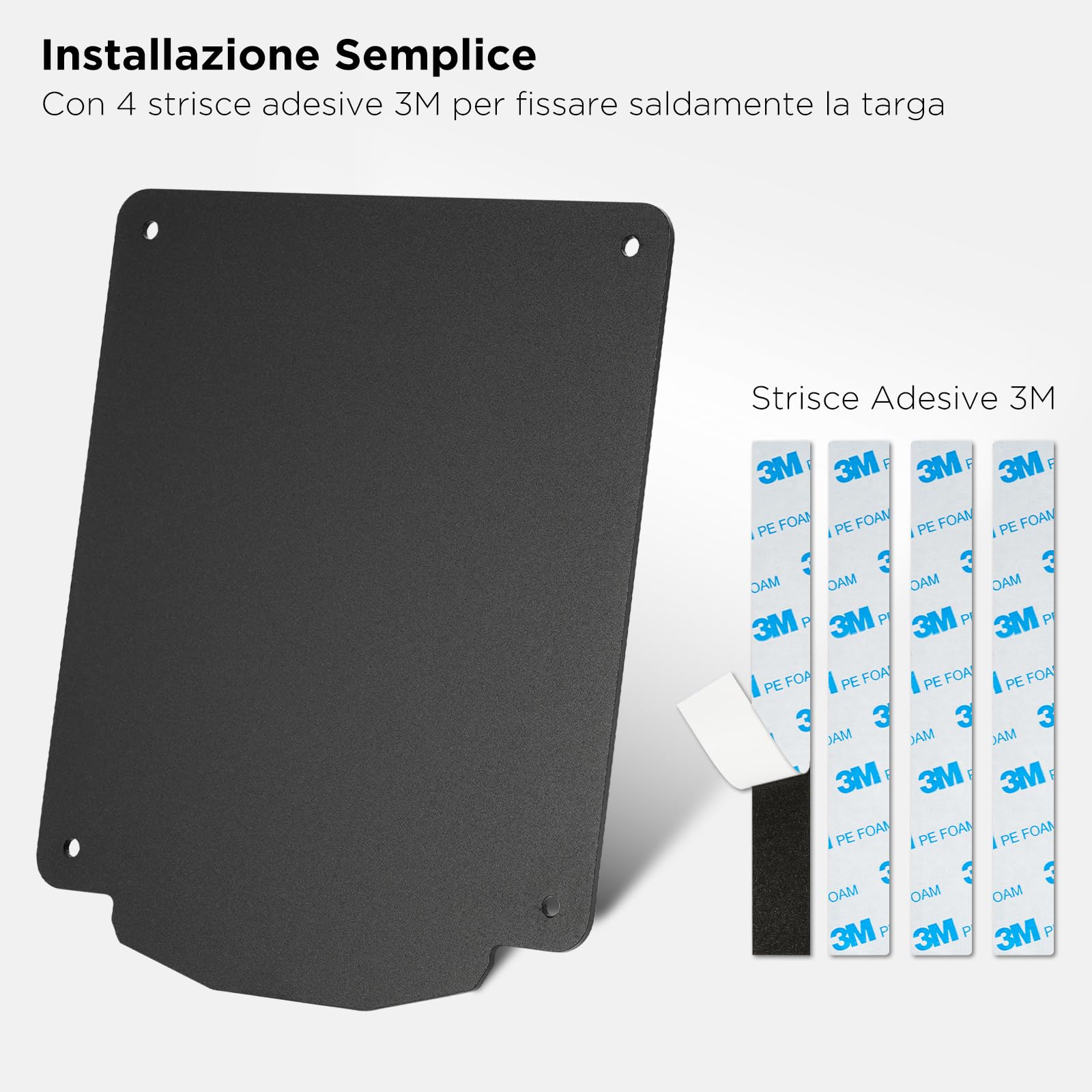evermotor Porta targhe Moto 200x180mm, Supporto targa in alluminio per portatarga di Motocicletta, con catadiottro Moto omologato Occhi di Gatto posteriori da 125 mm