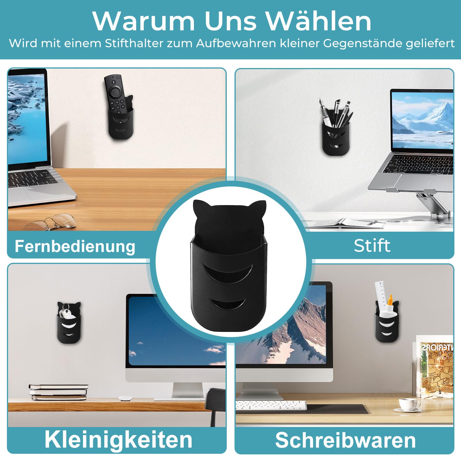 Universal Halterung für Mini-PCs, NUC, Mac Mini, Kabelboxen, WLAN-Router und Kleine CPUs Verstellbare Weite von 16-70MM Wand/VESA/Untertisch Halter für Thin Client Metall Monitorhalterung für Mini-PC