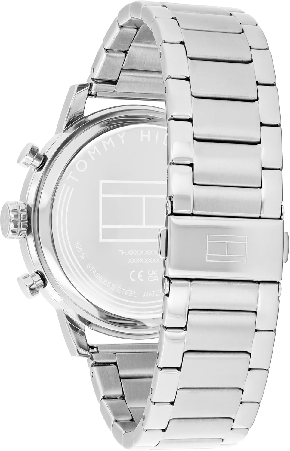 Tommy Hilfiger Men's Sporty Watch – Quartz Multifunction, Stainless Steel Case, Sunray Dial with Stick Indexes and CD-Textured Sub-Eyes, Oversized Crown, Link Bracelet – Gift for Him image 3 of 6 B0F6GP1Q69