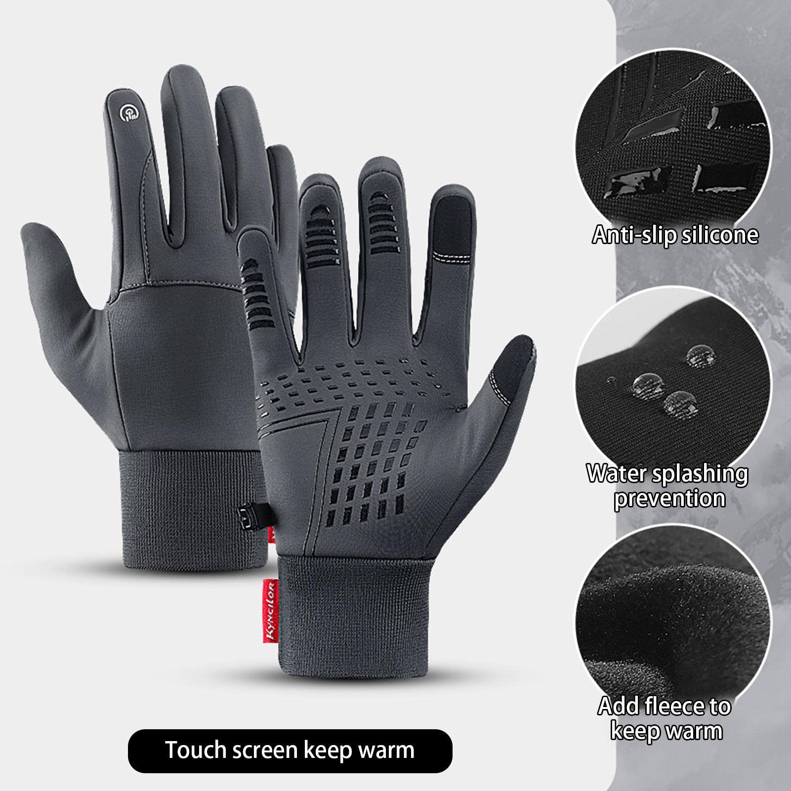 Mitaines Tactiles Hiver - Similicuir Polaire, Coupe-vent, Pour Moto, Conduite, Camping