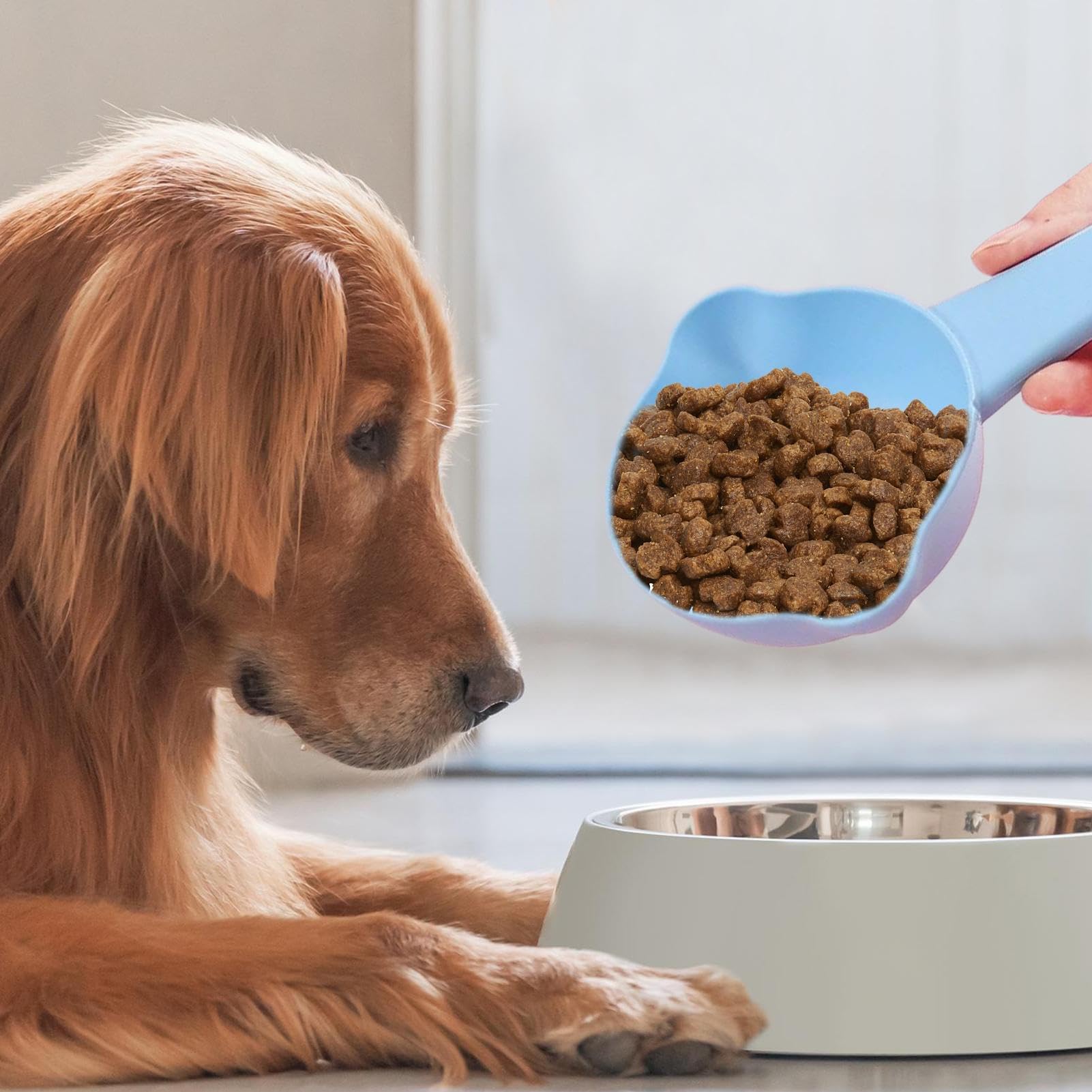 Katzenstreu-Schaufel, Verstellbarer, auslaufsicherer Löffel for 2 Tassen | Futter- und Tränkezubehör for Katzen, Welpenstreu Müsli
