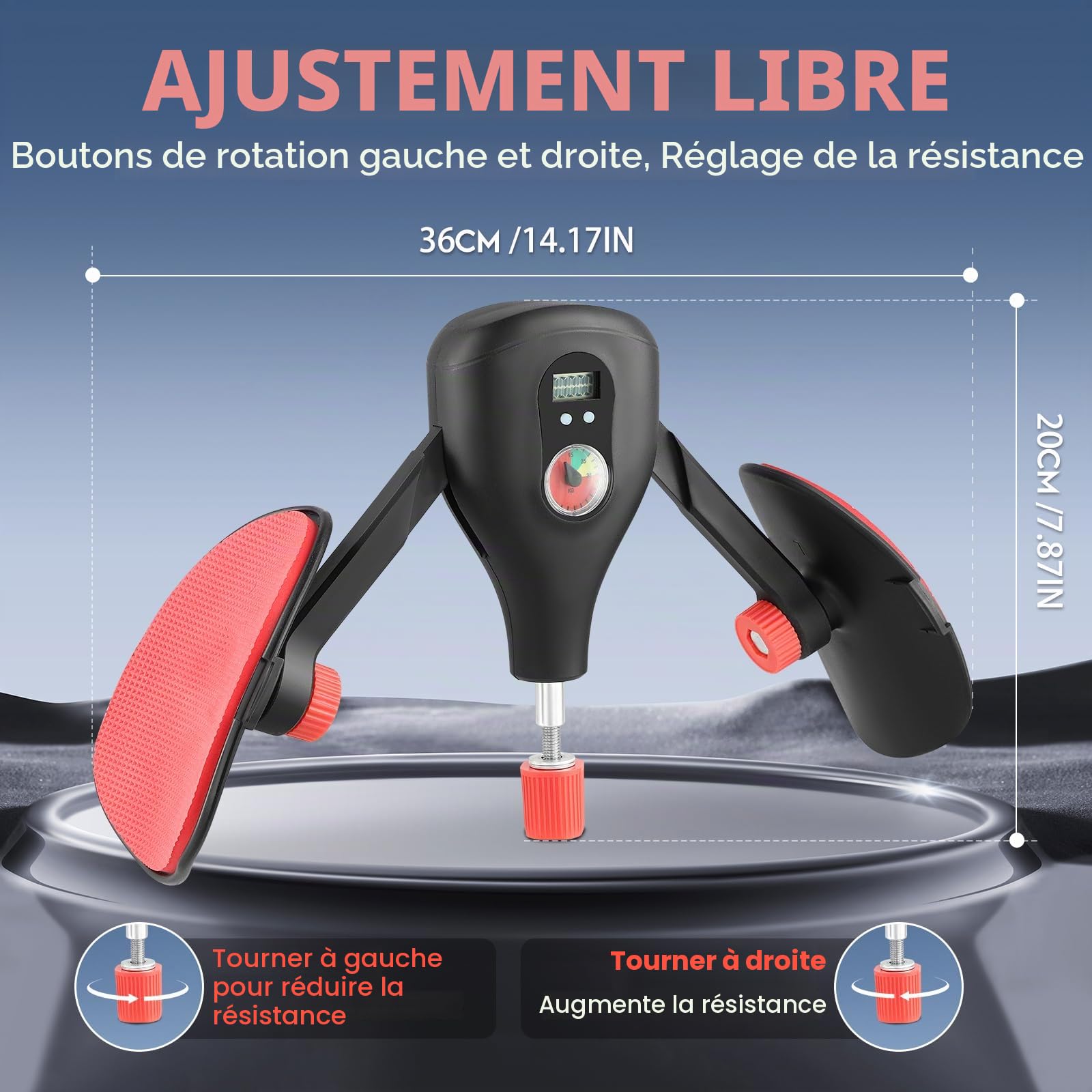 Thigh Trainer Pelvic - Résistance réglable de 0 à 77 lbs - avec Sangles de Jambes Fixes et poignée remplaçable - Équipement d'entraînement de Force pour Les Hanches et Les Bras