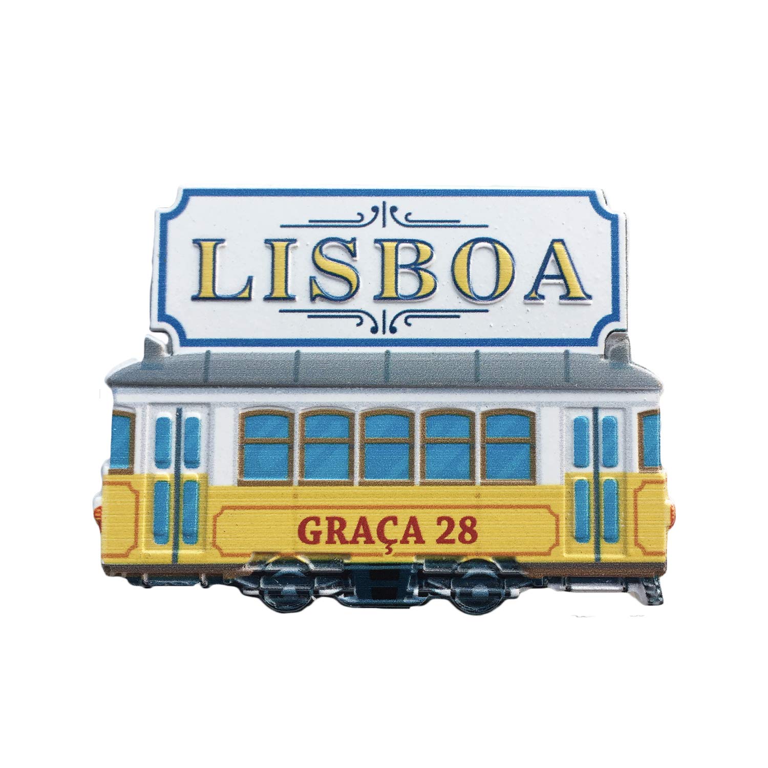 Wedarego Lisbon Portugal 3D Graca Tram Refrigerator Fridge Magnet Tourist Souvenirs Handmade Resin Craft Magnetic Stickers Home Kitchen Decoration Travel Gift