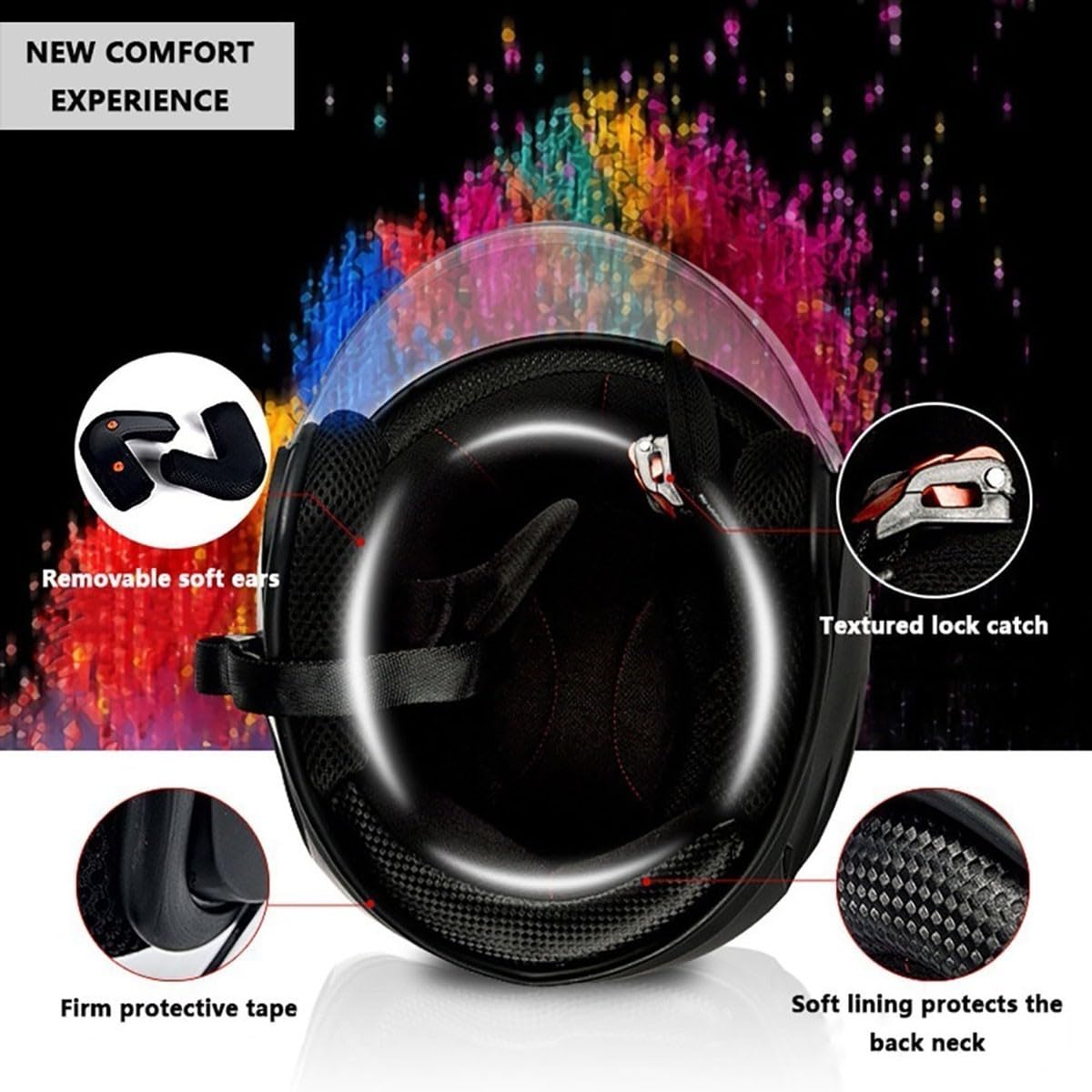 Casco Abierto Casco Bluetooth Jet, Casco De Motocicleta Medio Cascos