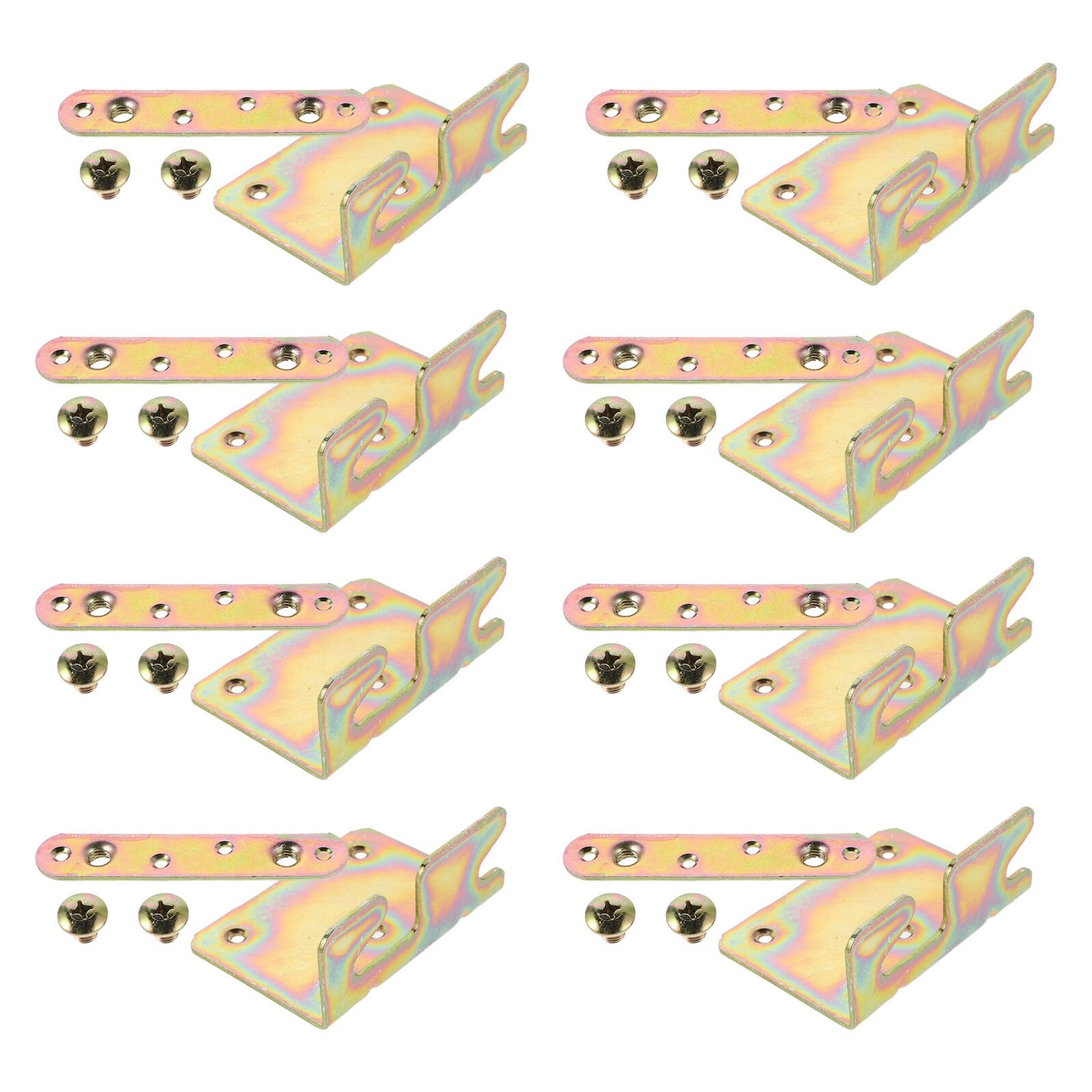 8 Set Accessori per Mobili Letto Invisibili in Metallo Connettori e Fibbie per Sponde Letto Silenziose Ferramenta Resistente per Montaggio in Legno