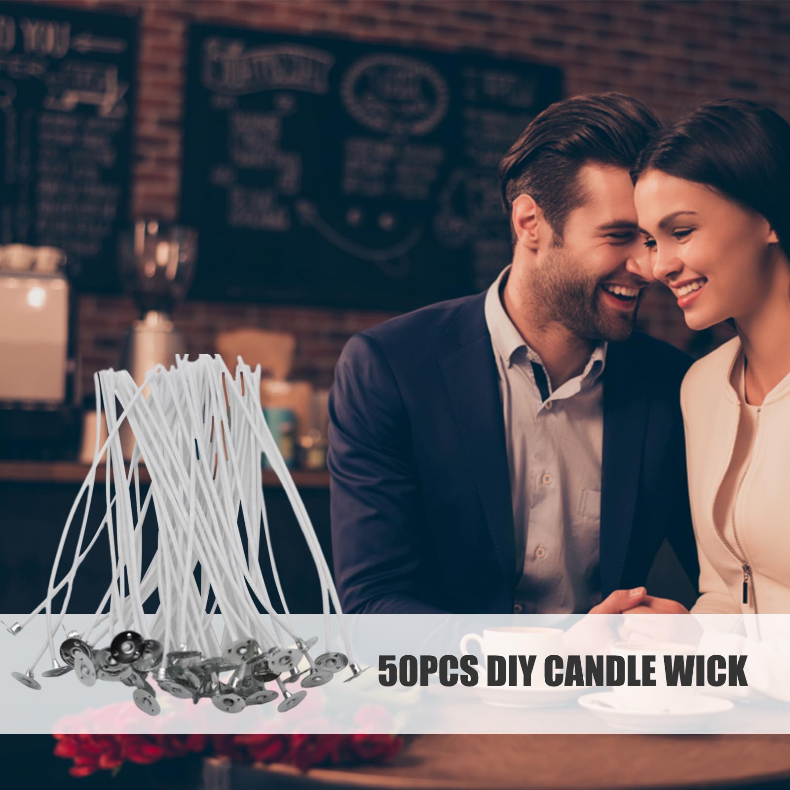 Set Di 50 Stoppini Per Candele In Cotone Pre-Cerati – Lunghezze Da 8 A 20 Cm, Base In Ferro, Per Candele Profumate Fai Da Te, Lampade A Olio E Burro