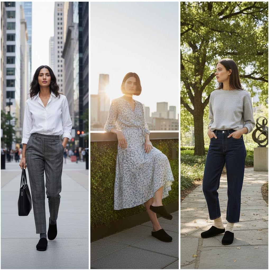 CUSHIONAIRE Lute Genuine Suede Leather Clogs for Women Indoor and Outdoor – Comfortable Slip On Womens Clogs with Cushioned Footbed - Image 6