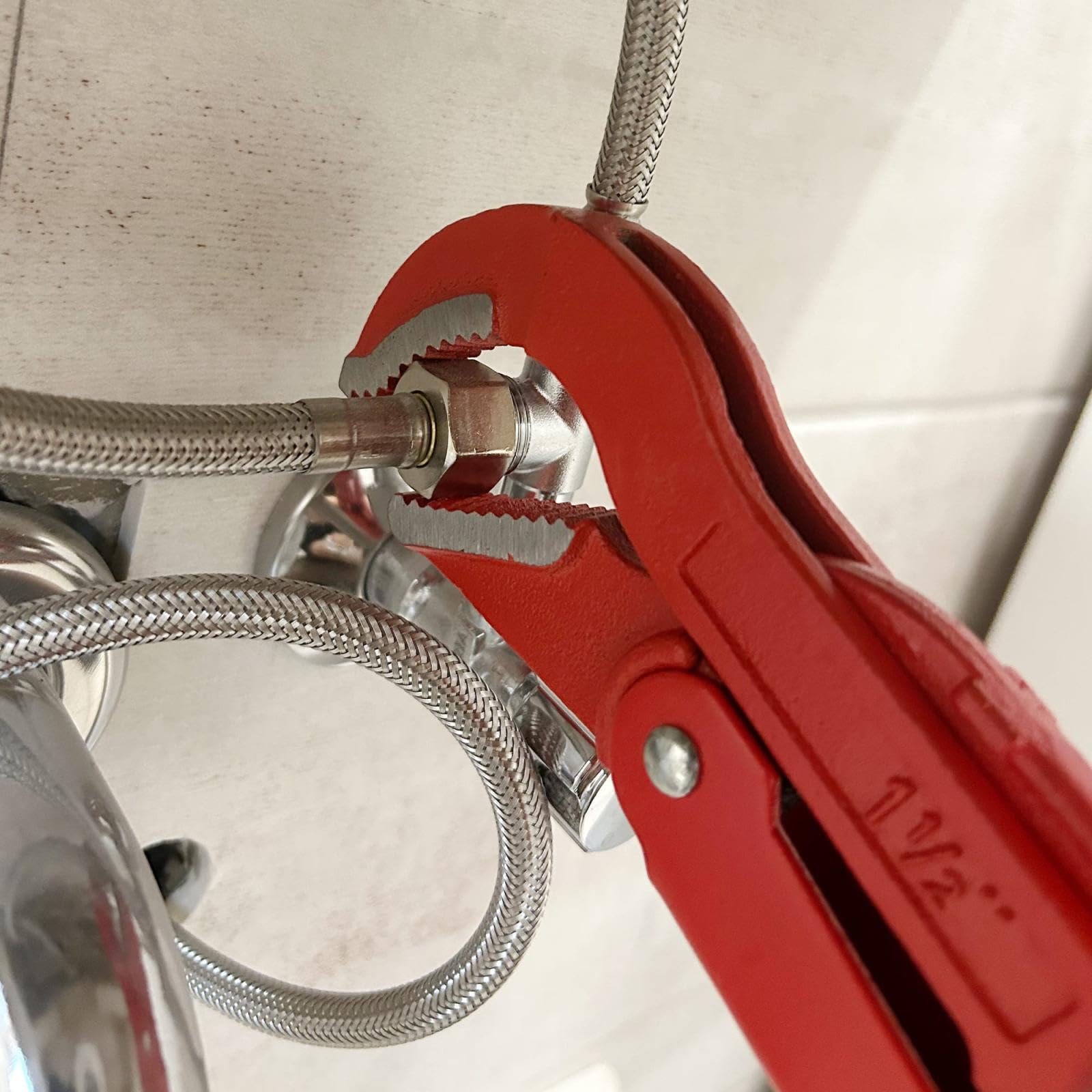 Rohrzange 3er Set S-Maul + Gerade · S 1 Zoll, 1,5 Zoll, 2 Zoll · Eckrohrzange · Set und Einzeln · 45 Grad abgewinkelte Wasserpumpenzange · Zangenschlüssel Wasserrohrzange Armaturenzange gross