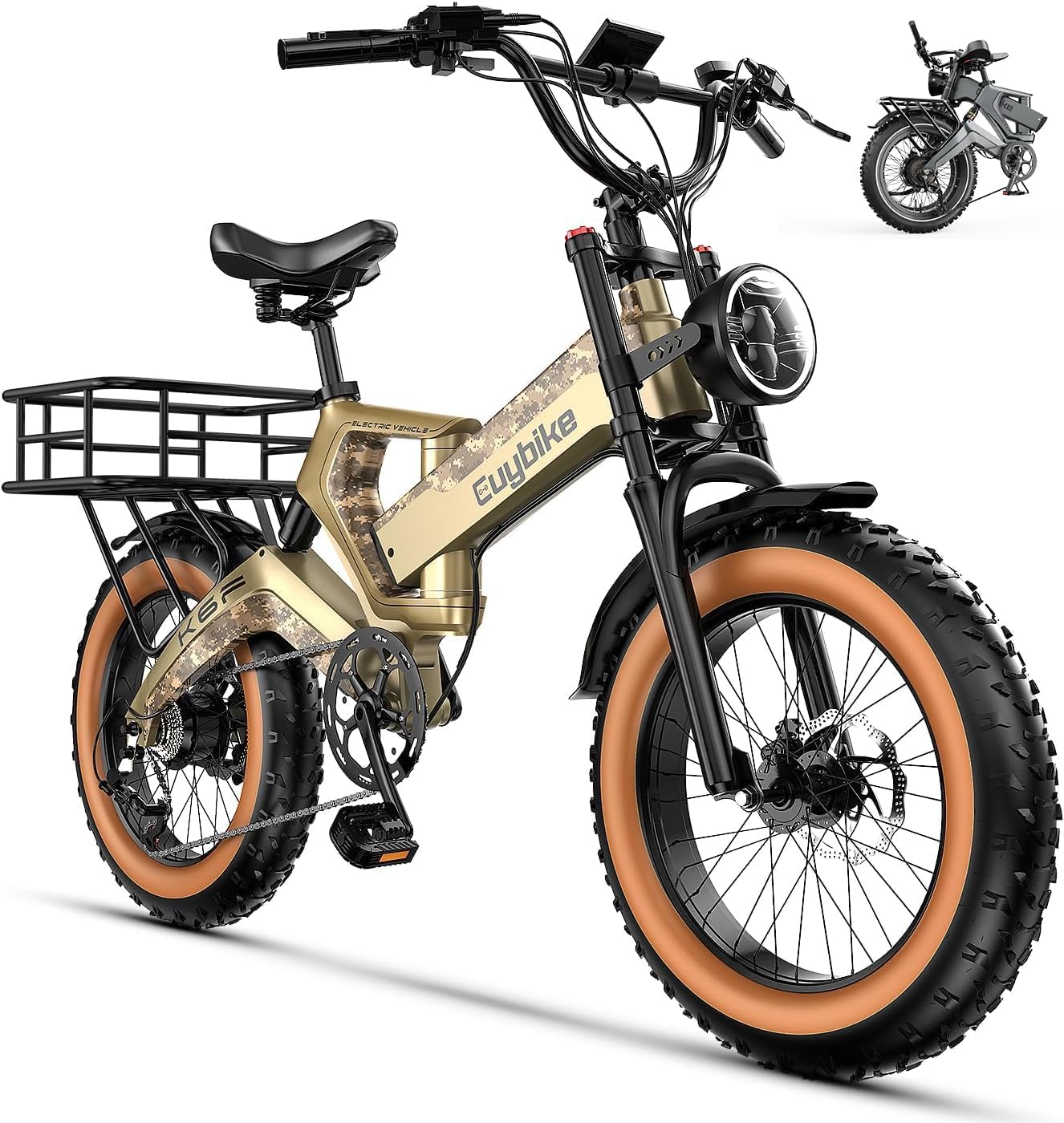 2000W Electric Bike for Adults,100Miles & 35MPH,48V25AH Removable Lithium Battery,20"x4.0 Fat Tires,8-Speed ebike,Dual Hydraulic Disc Brake,Magnesium Alloy Frame E Bike for All-Terrain Off-Road