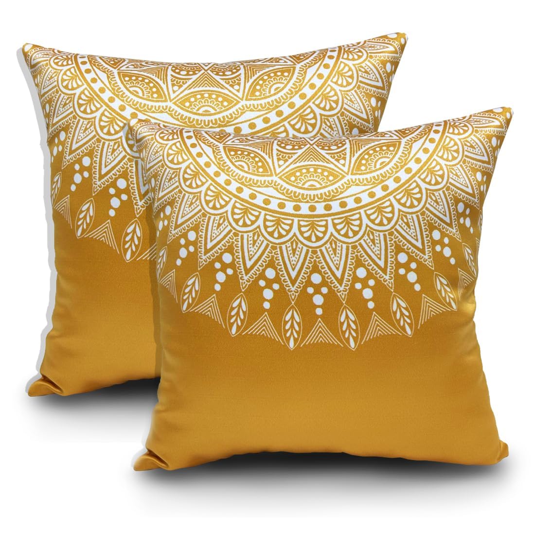 Mandala Print Cushion Cover 12 inch x 12 inch with Invisible Zipper - Premium Stitched Sofa Cushion Cover Set of 2-image-8