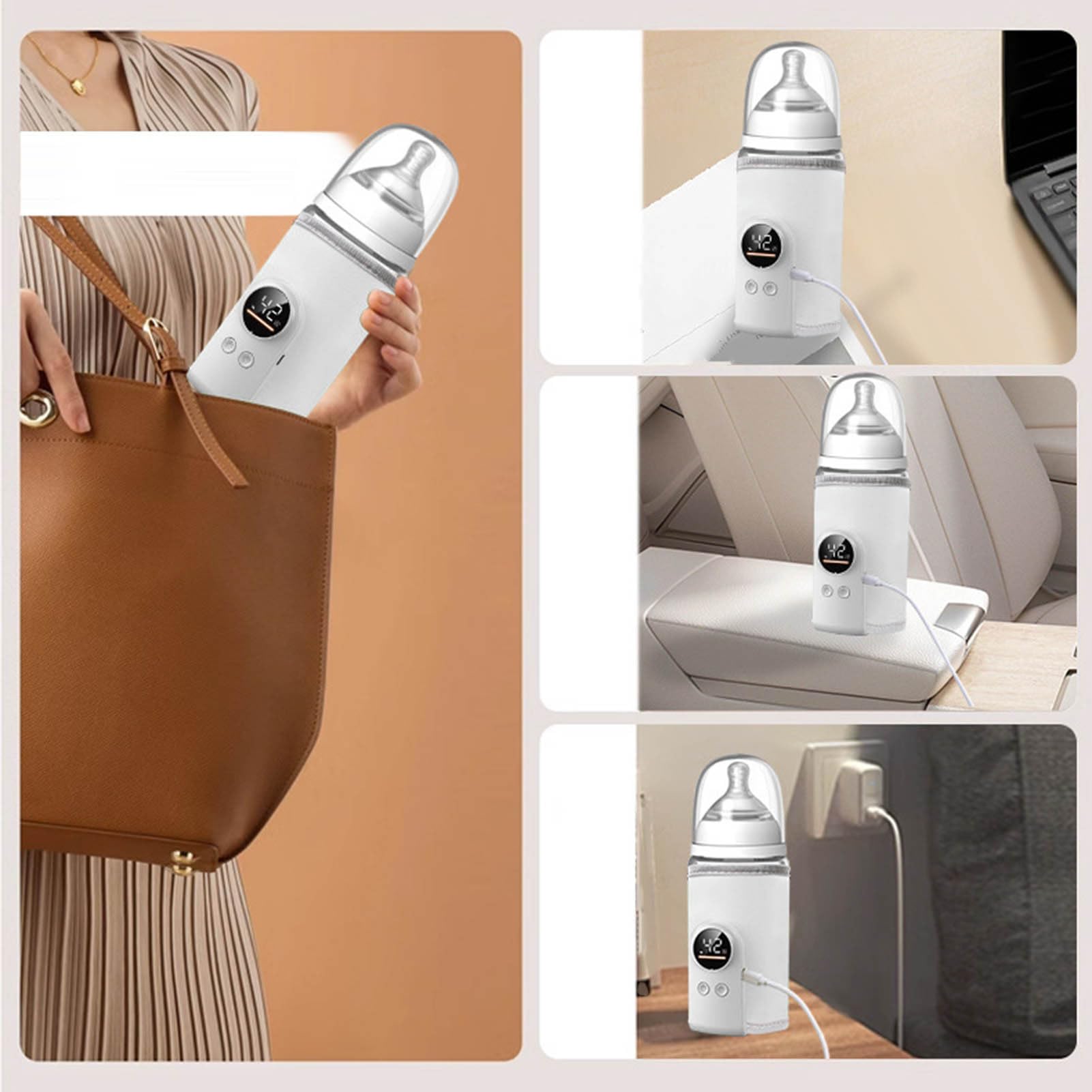 Scaldabiberon Portatile per - Riscaldatore Latte a USB - Riscaldatore Latte Multifunzionale Per - per Uso in Casa in Viaggio in Auto per Alimentazione per Asilo per