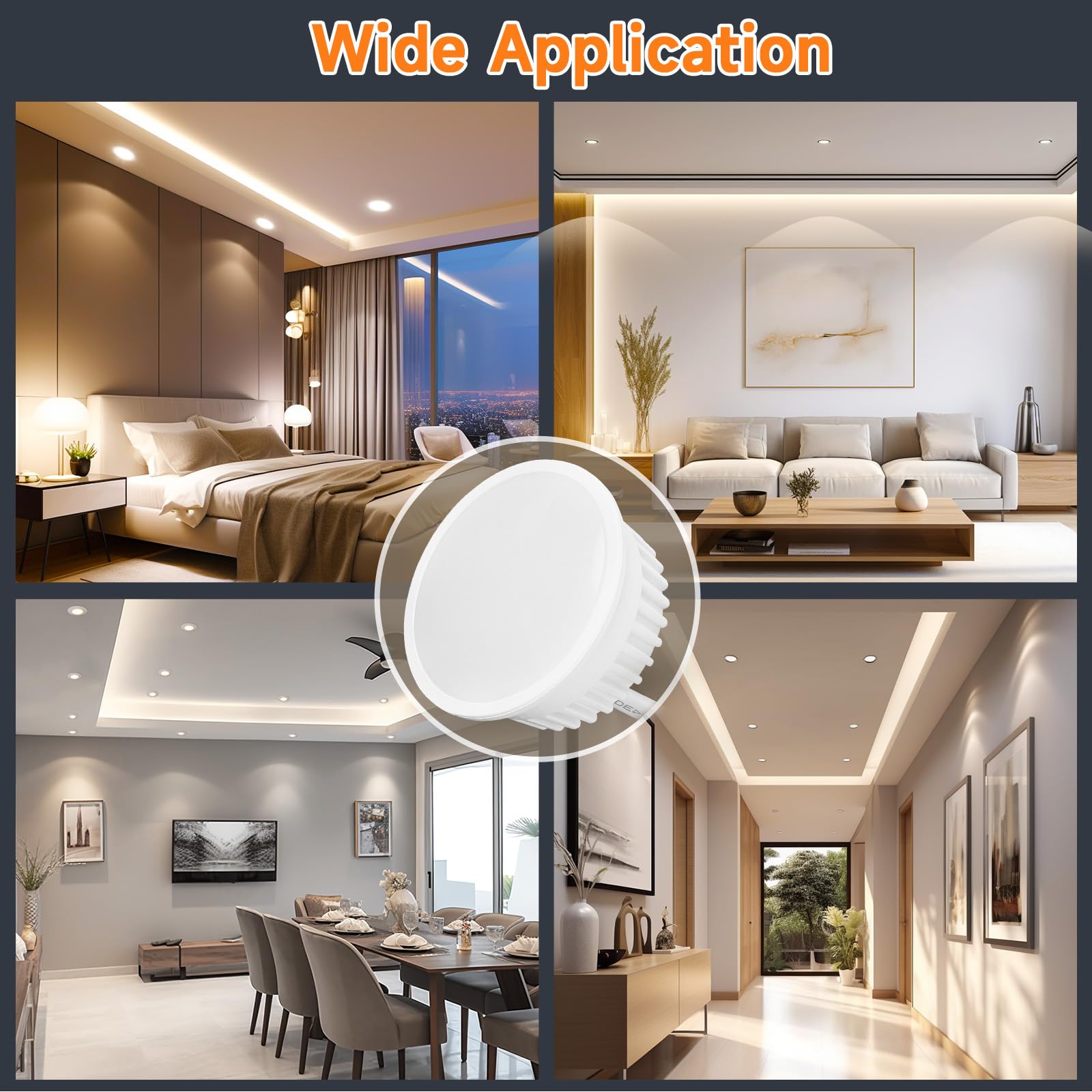 YindaLux 10er Set LED Modul Dimmbar ø50x23mm für Einbaustrahler Aufbauspot 4.9W 500LM 3CCT Warmweiss 3000K Neutralweiss 4000K Kaltweiss 6500K IP44 Wasserdicht 120°Modul Ersetzt GU10 MR16 Leuchtmittel