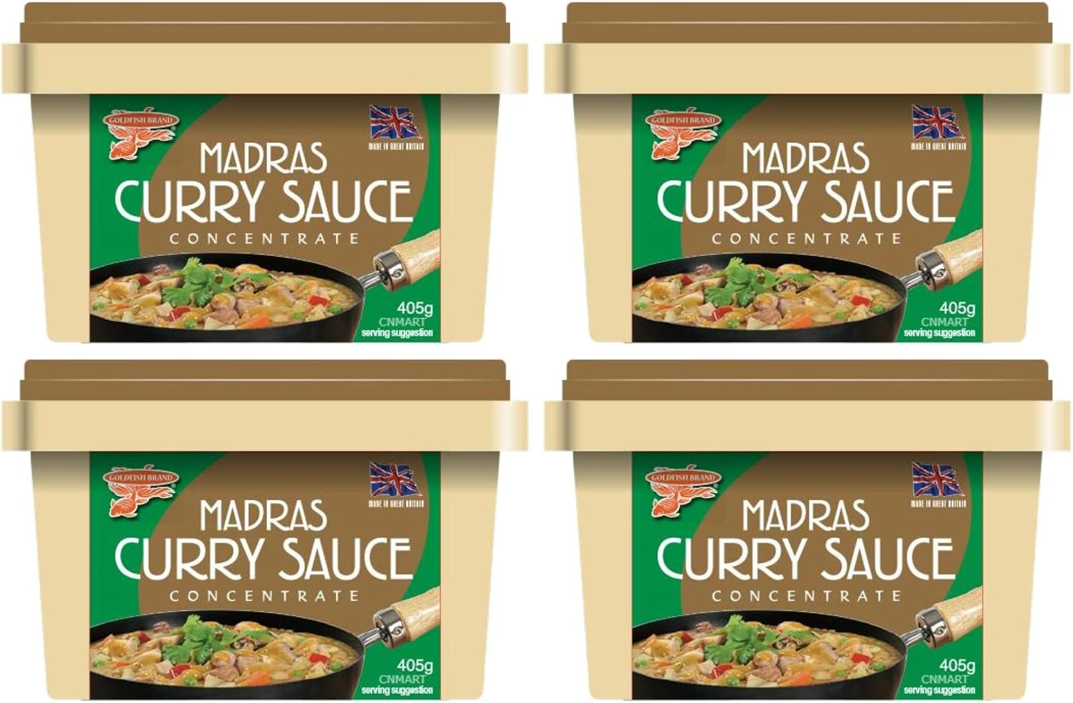 Goldfish Madras Original Curry Sauce Concentrate 405g (Pack of 4), by CNMART