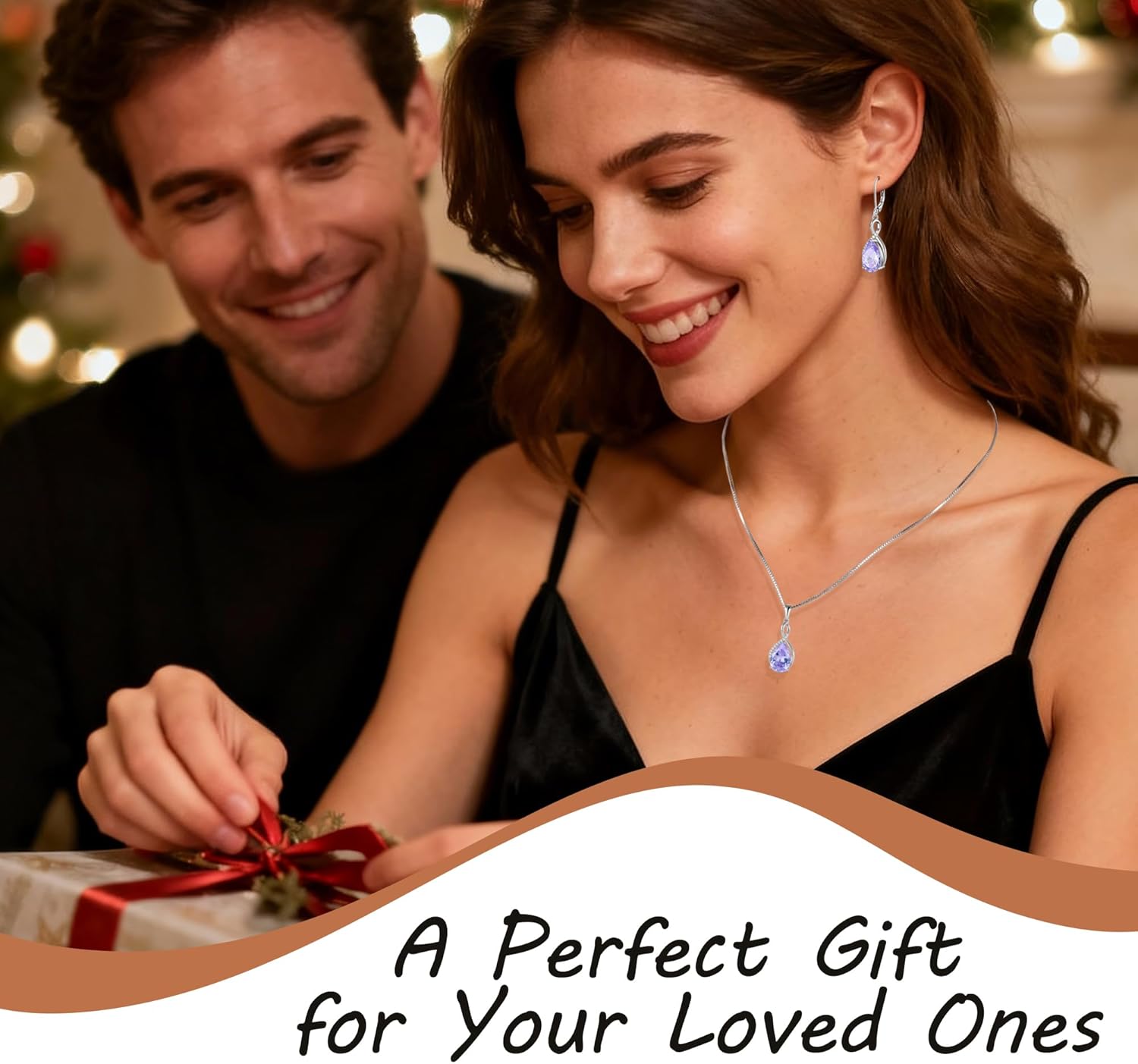 8x12mm Birthstone Earrings for Women Sterling Silver Infinity Dangle Drop Leverback Earring