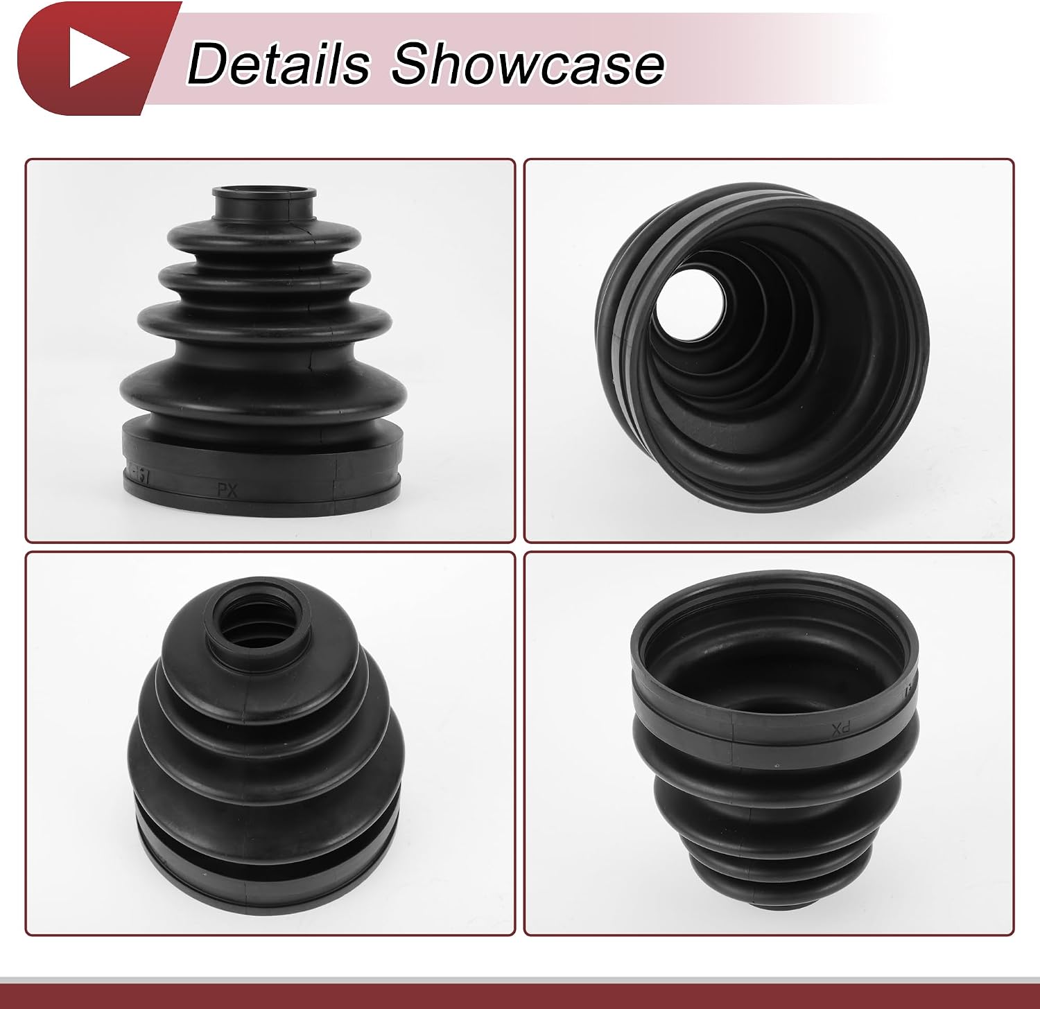 1 Set CV Joint Boot Kit for Toyota Land Cruiser 1998-2007 for Lexus LX470 98-07 Inner Constant Velocity Joint Boot W/Clamps No.443760080 Black Rubber