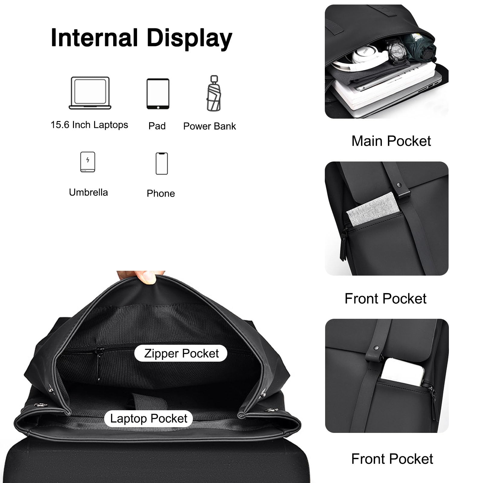 FANDARE 2024 Nuovo Zaino Donna Zaini Zaino Casual Zaino PC zaino Borsa da Cabina Zaino Lavoro viaggio Ufficio tech Zaini Scuola Università PU pelle Borse da scuola Borsa a Spalla Zainetto Backpack