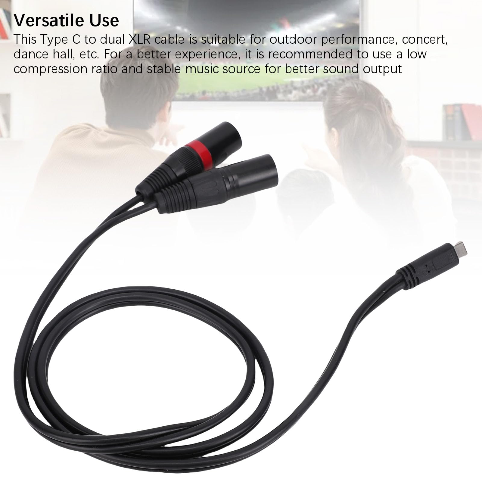 Jectse Kabel Męski USB C do XLR, 6,6 Stóp Y Dual XLR Męski Przewód dla Telefonów, Tabletek, Laptopów do Mikserów, Wzmacniaczy, Aktywnych Głośników