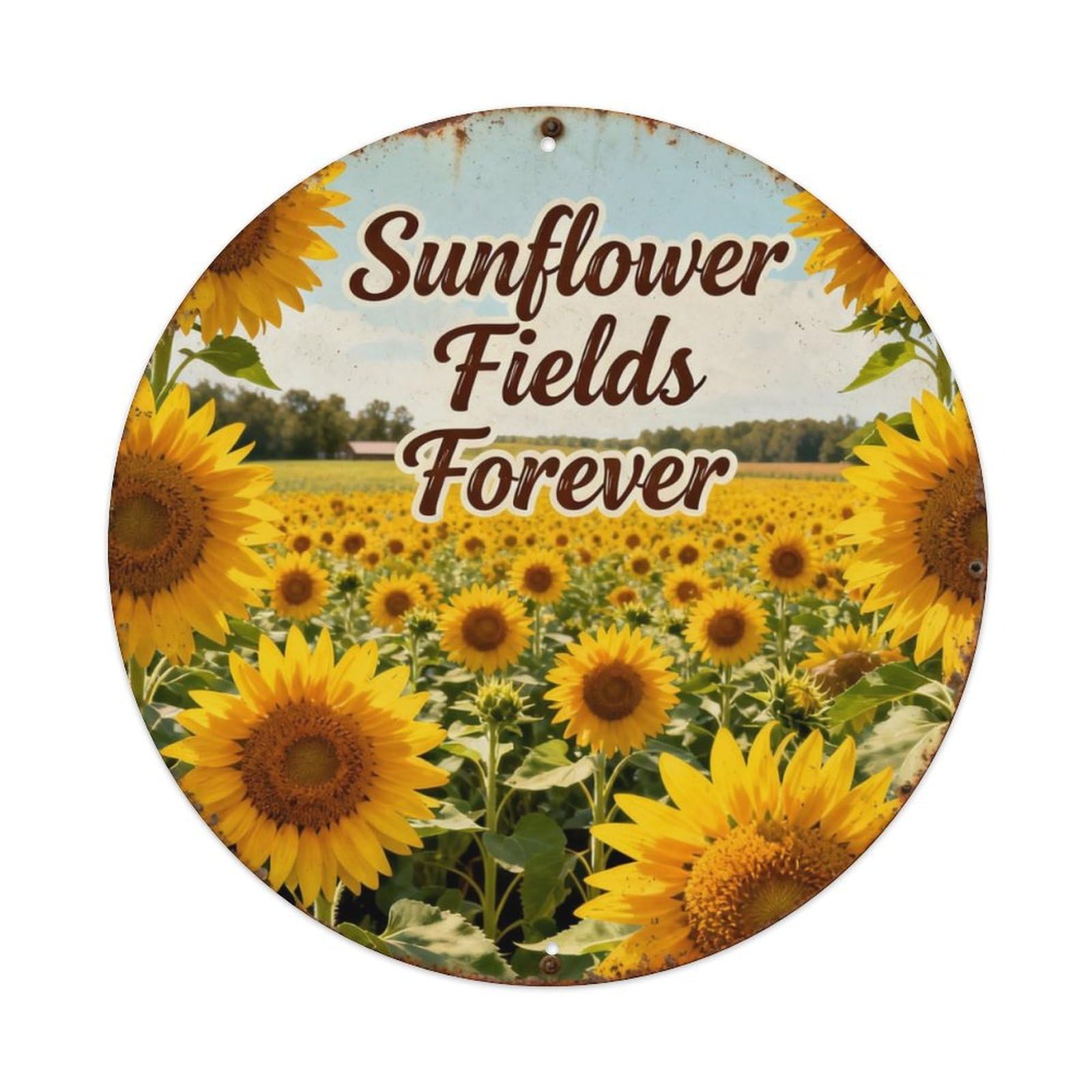 Sunflower Fields Forever Metal Tin Sign Plaque