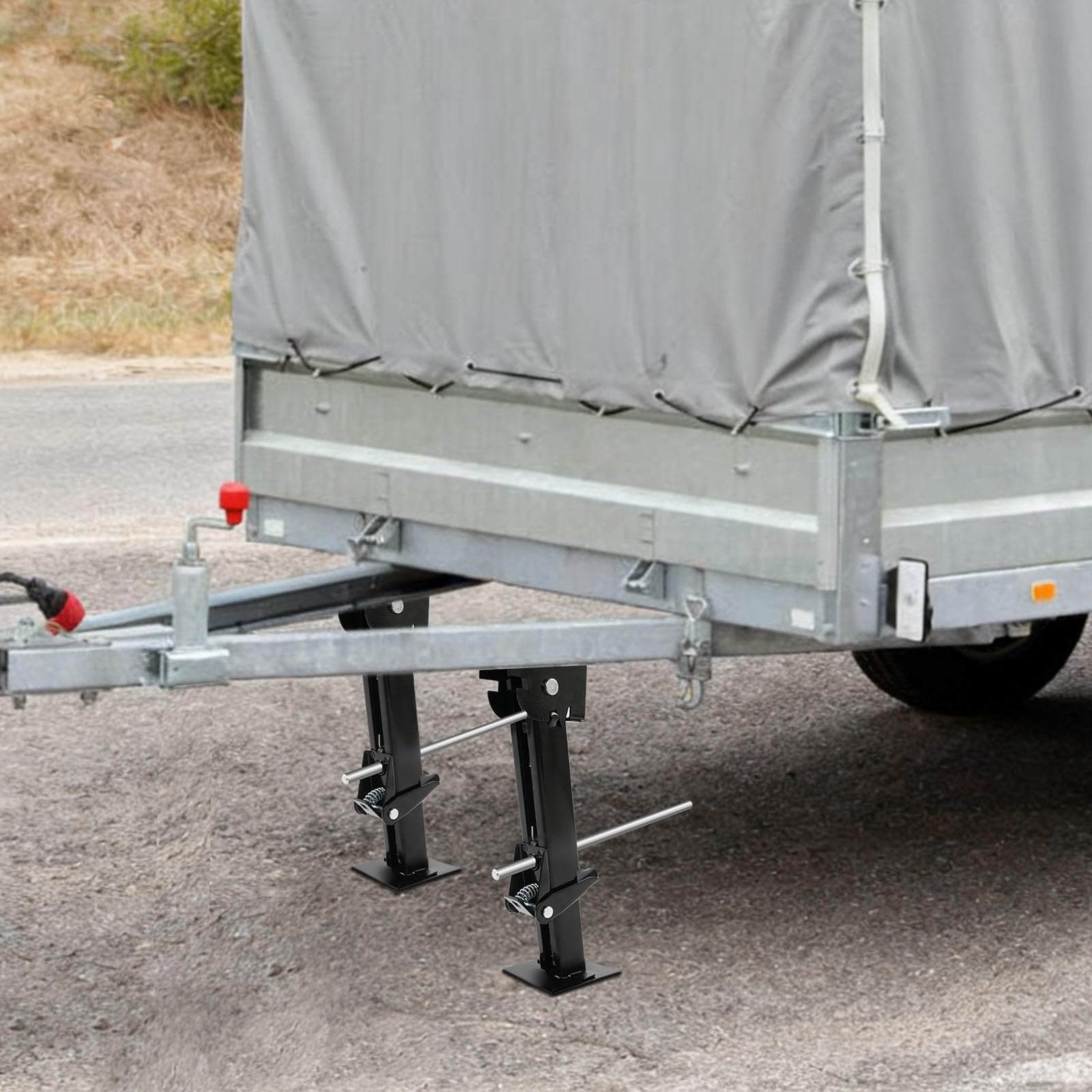 Estabilizador Jack, 2 unidades, estabilizador telescópico ajustable, soporte de remolque plegable telescópico, soporte de estabilización para autocaravanas, remolques, capacidad de carga de 362,87 kg