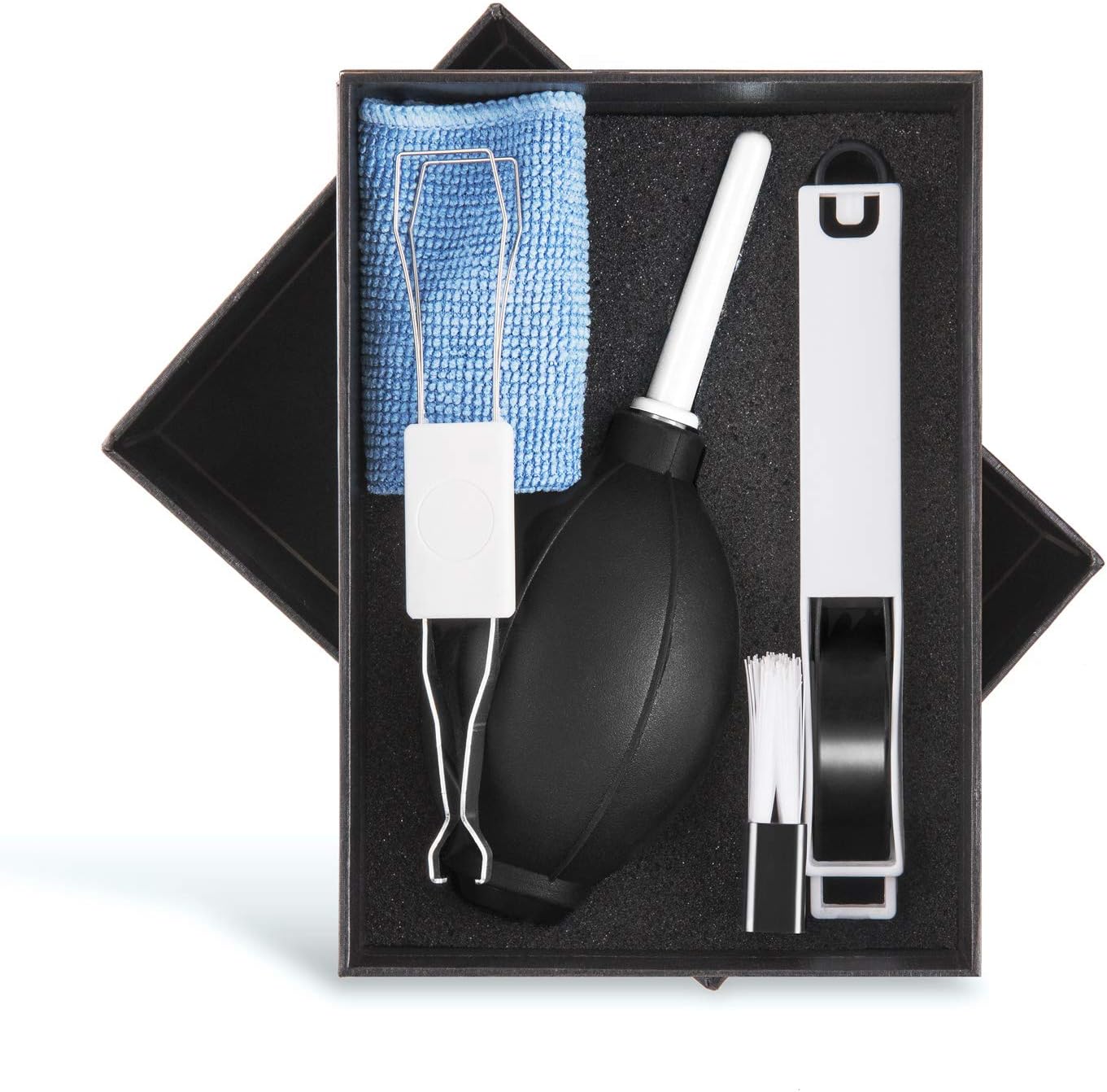 4 in 1 Cleaning Tools Accessories Set, Dust Rubber Blower Ball, Cleaning Brush, Keycap Steel Puller Remover, Cleaning Cloth, for Digital Camera Lens/Filter/Keyboard/Computer