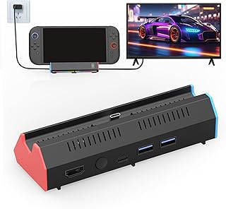 Switch 2 ドック 互換 TVドック 充電スタンド スイッチ2 ドック 直接にTV出力 切り替え ドック 遅延なし 多機能 小型 4K 60Hz対応 Type-C USB3.0ポート付 HDMI2.0変換 交換スタンド 充電モード軽量 携帯用 持ち運び便利