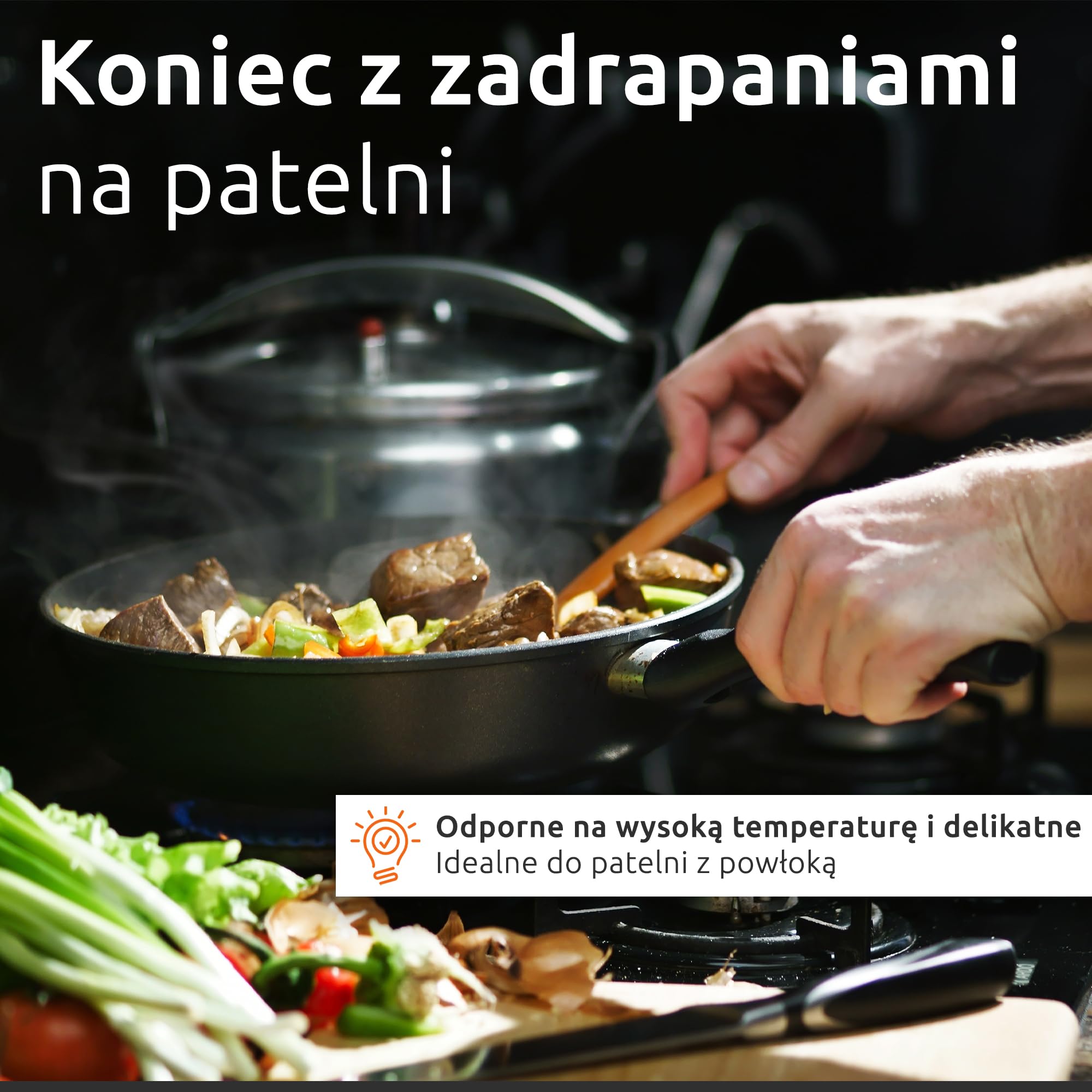 ECENCE Zestaw Łopatek z Drewna Akacjowego - 3-częściowy Zestaw Przyborów Kuchennych - Drewniane Łopatki Odporne na Ciepło - do Patelni Nieprzywierających i Garnków z Powłoką