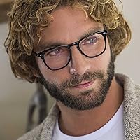 Vista 4 de DIFF Maxwell - Gafas redondas de diseñador con bloqueo de luz azul para hombres y mujeres, protección UV antifatiga ocular, color negro