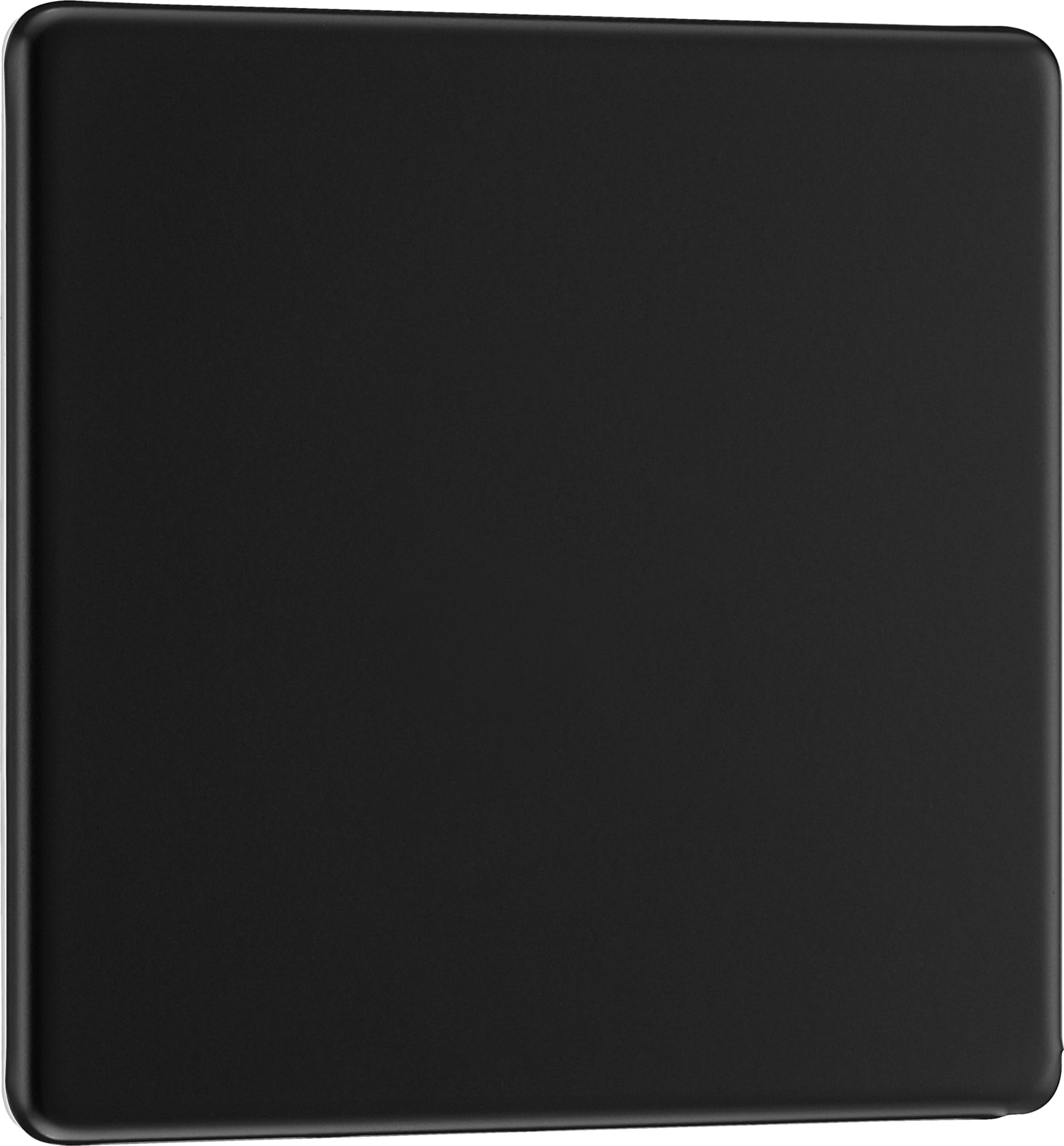BG Electrical Single Blank Plate, Unused Electrical Connection Cover, Screwless Front Plate, Premium Flatplate, Matt Black, FFB94