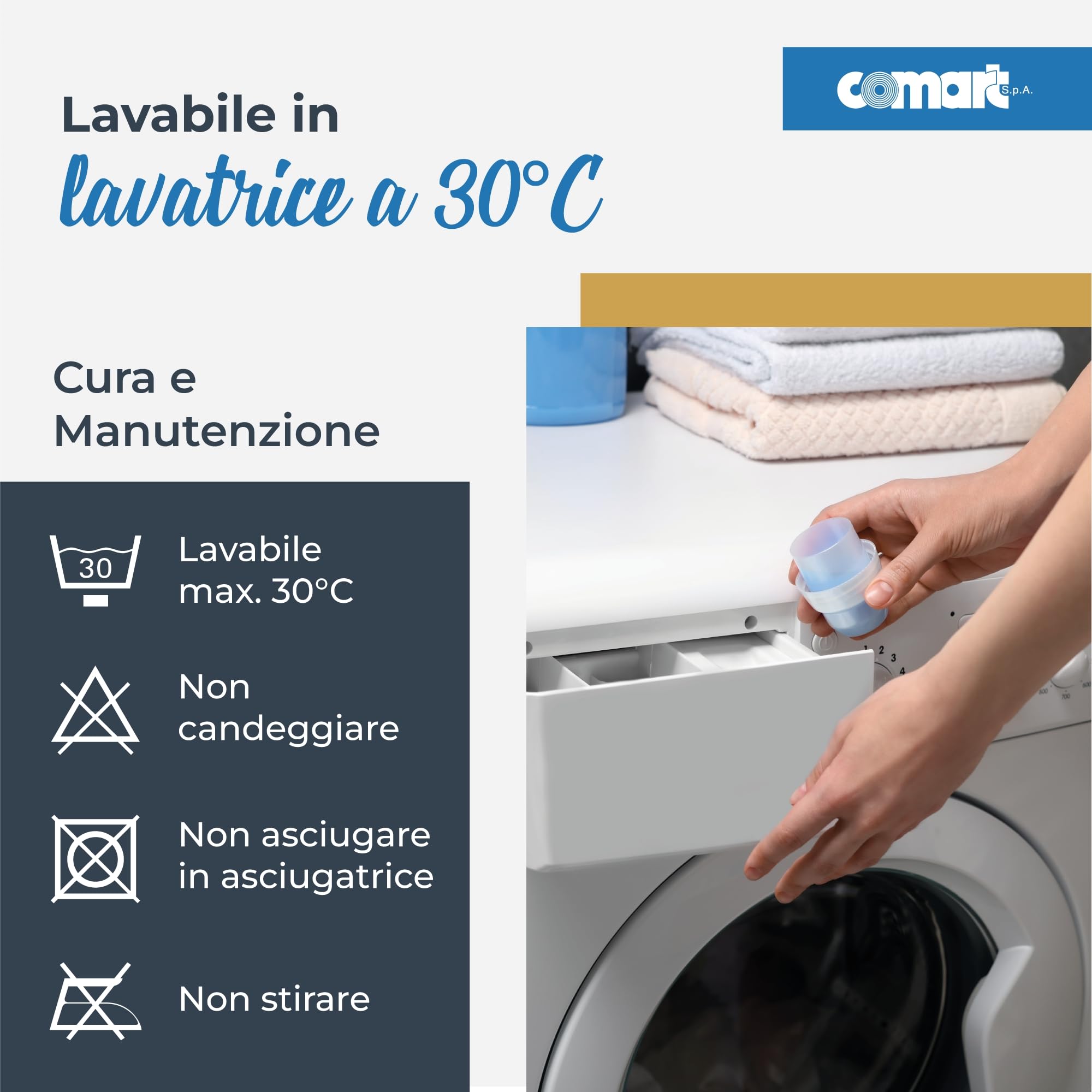Comart - Tovaglia Square Antimacchia - Copritavolo a Quadretti Vichy 100% Poliestere - Effetto Tessuto - Resistente ai Liquidi - Lavabile in Lavatrice - Quadrata 140x140 cm - 4 Posti - Beige