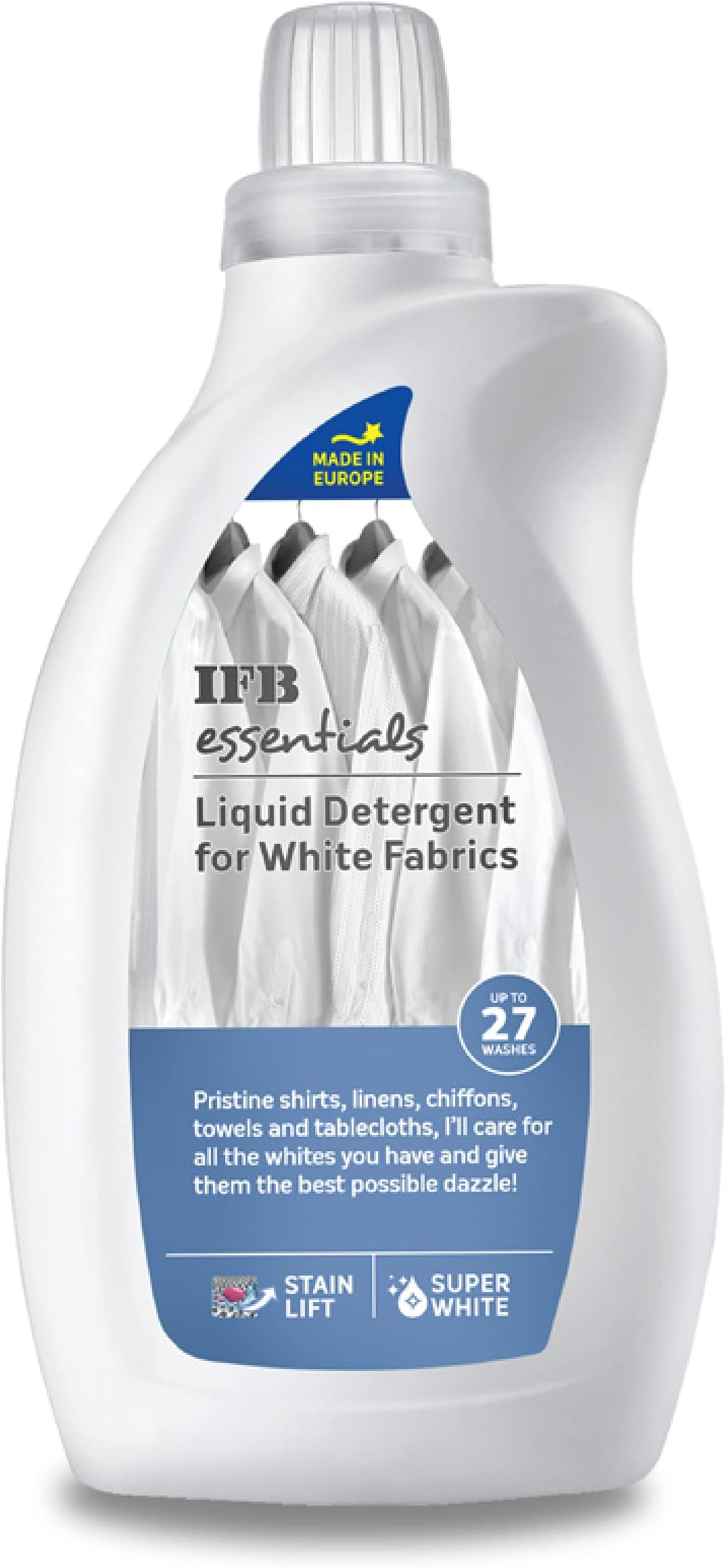 IFB Essentials Liquid Detergent for Whites - 945 ml