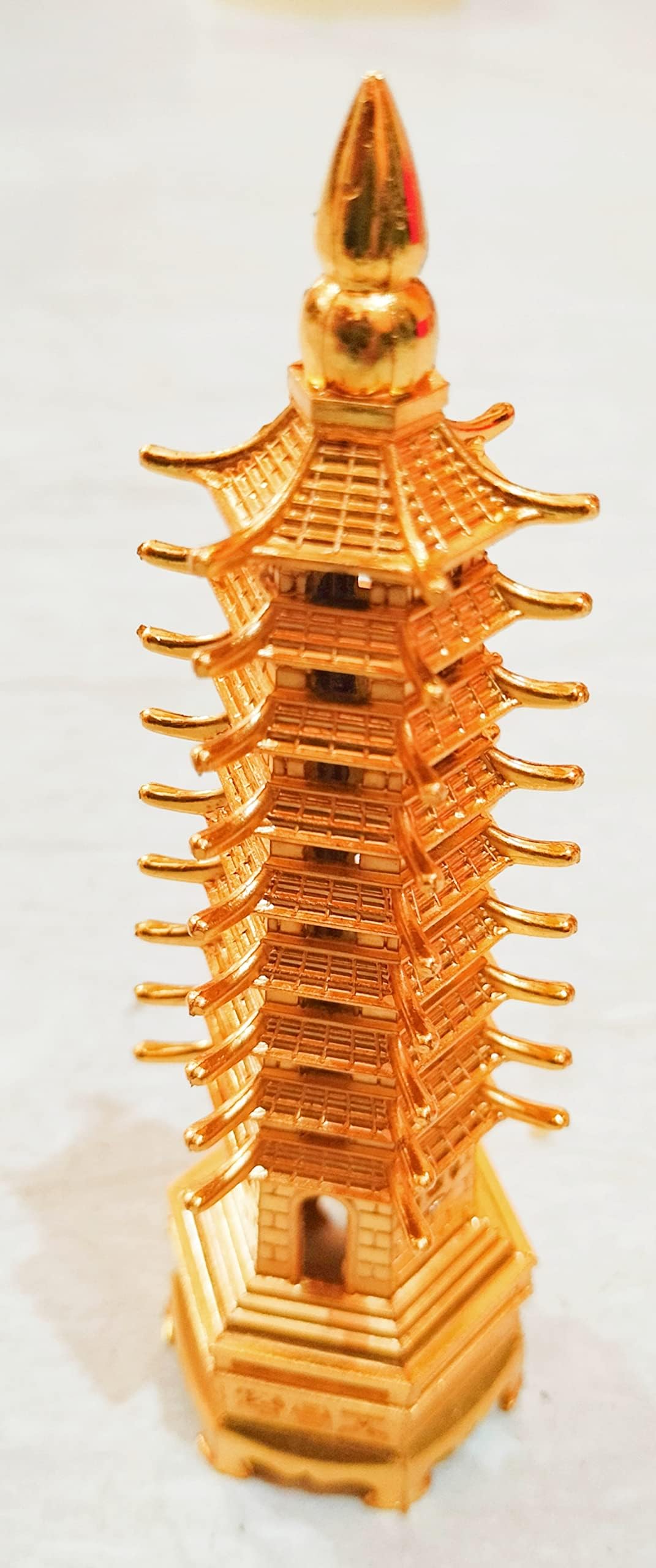 Yatin Vastu feng Shui Gift Product Collection Fengshui FENG Shui 9 Tier Wen Chang Pagoda Metallic Education Tower for Protection and Knowledge