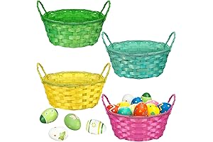 4 Piece Bamboo Easter Baskets for Kids