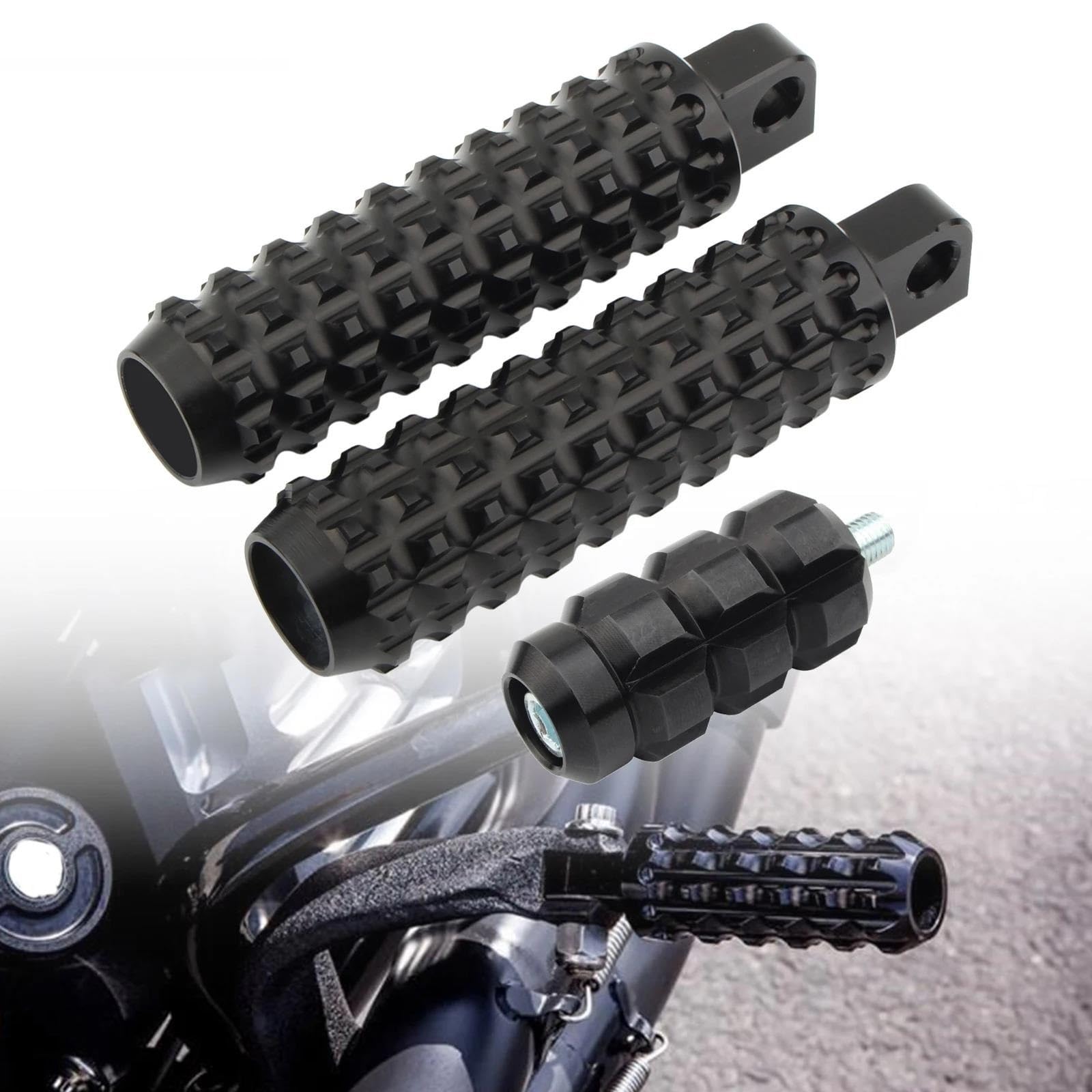 Estriberas Moto Clavijas Pie Reposapiés Delanteros Y Traseros Clavija Cambio Pedal Aluminio para Harley, Touring Road King, Sportster Dyna Fat Boy Softail Juego Estriberas Moto(Silver,Type B)