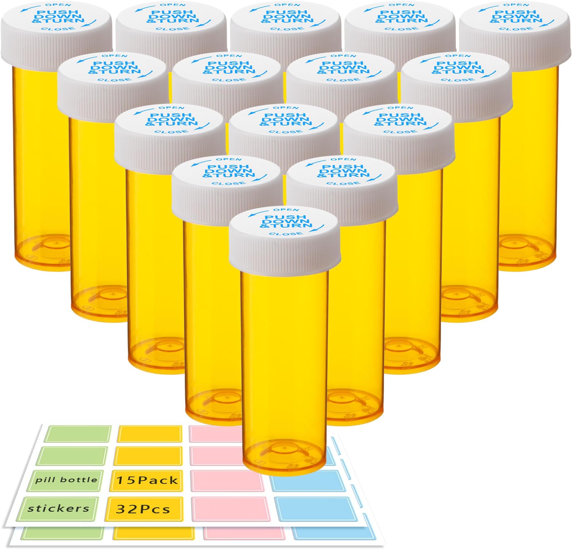 Amazon.com: SenseYo 35 Pack 2.5 Dram Small Empty Medicine Pill Bottles ...