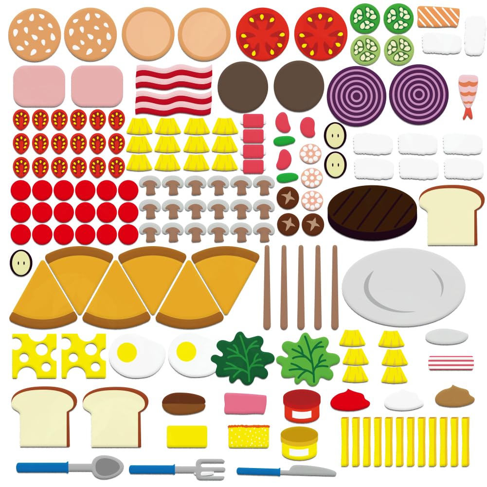 BEUNITONE 130 Pcs Felt Fruits and Vegetables Learning Pieces My Plate Precut Flannel Felt Board Figures Preschool The Very Hungry Precut Pieces for Flannel Board Gifts