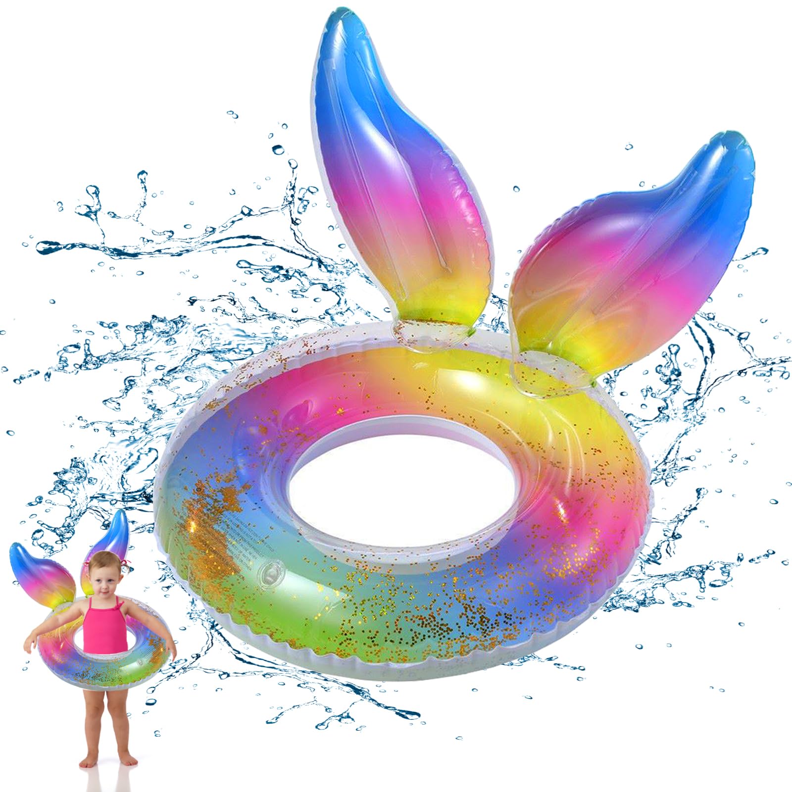 Puddry Flotadores Piscina Anillo de Natación Inflable, Lindo Piscina Hinchable para Adultos y Niños, Flotador Piscina Duradero para Piscina Fiesta de Verano, Diversión en el Agua Juguetes Piscina