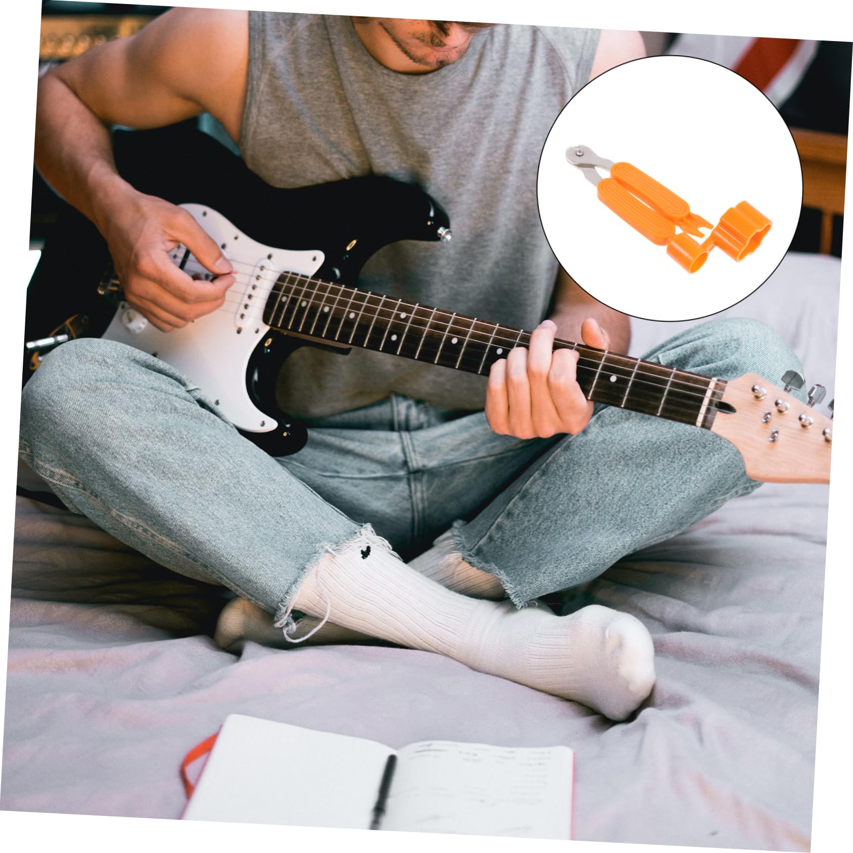 Levemolo 2 Pack Guitar String Winder Cutters for Acoustic Bass Guitars Guitar Repair Tools String Maintenance Kit