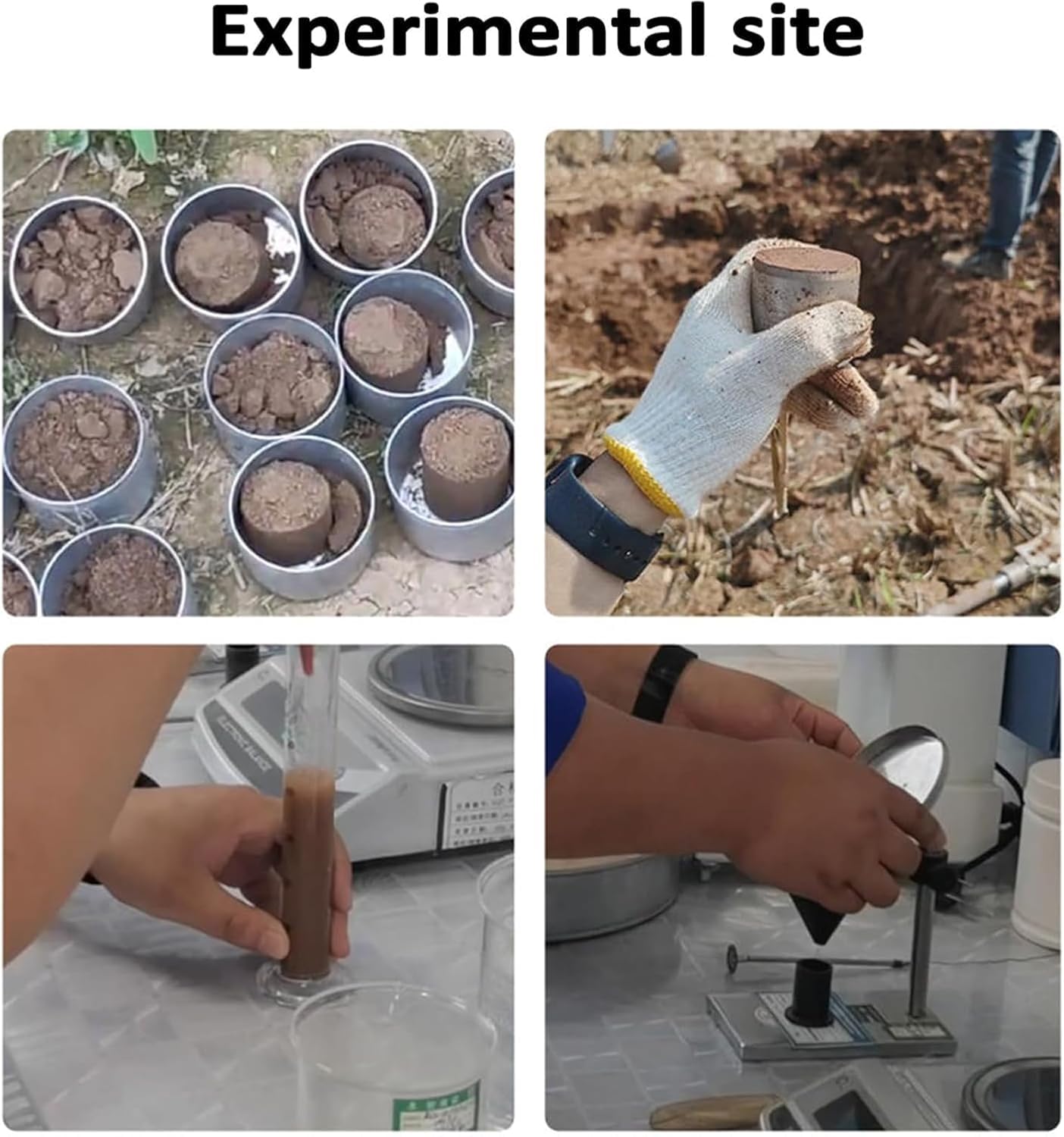 Probador de humedad del suelo, herramienta de medición de la tasa de hinchazón con embudo y agitador, capacidad de 10 ml para análisis cohesivo del suelo