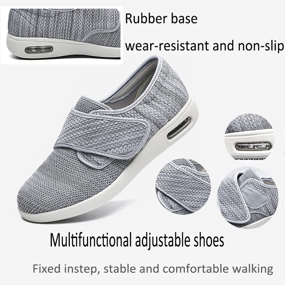 Donna Ortopedica Scarpe Diabetiche Edema Scarpe Swollen Piede Antiscivolo Traspirante Scarpa Ortopedica per i Pazienti Diabetici Scarpe da Passeggio Ortopediche,Nero,39EU