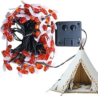 Gwtdtoad Luces Solares en de Abeja, Decoraciones de Abeja Luces LED Alimentadas por Energía Solar, 16Ft Luces LED Blancas Cálidas Impermeables Para Jardín Decorativas