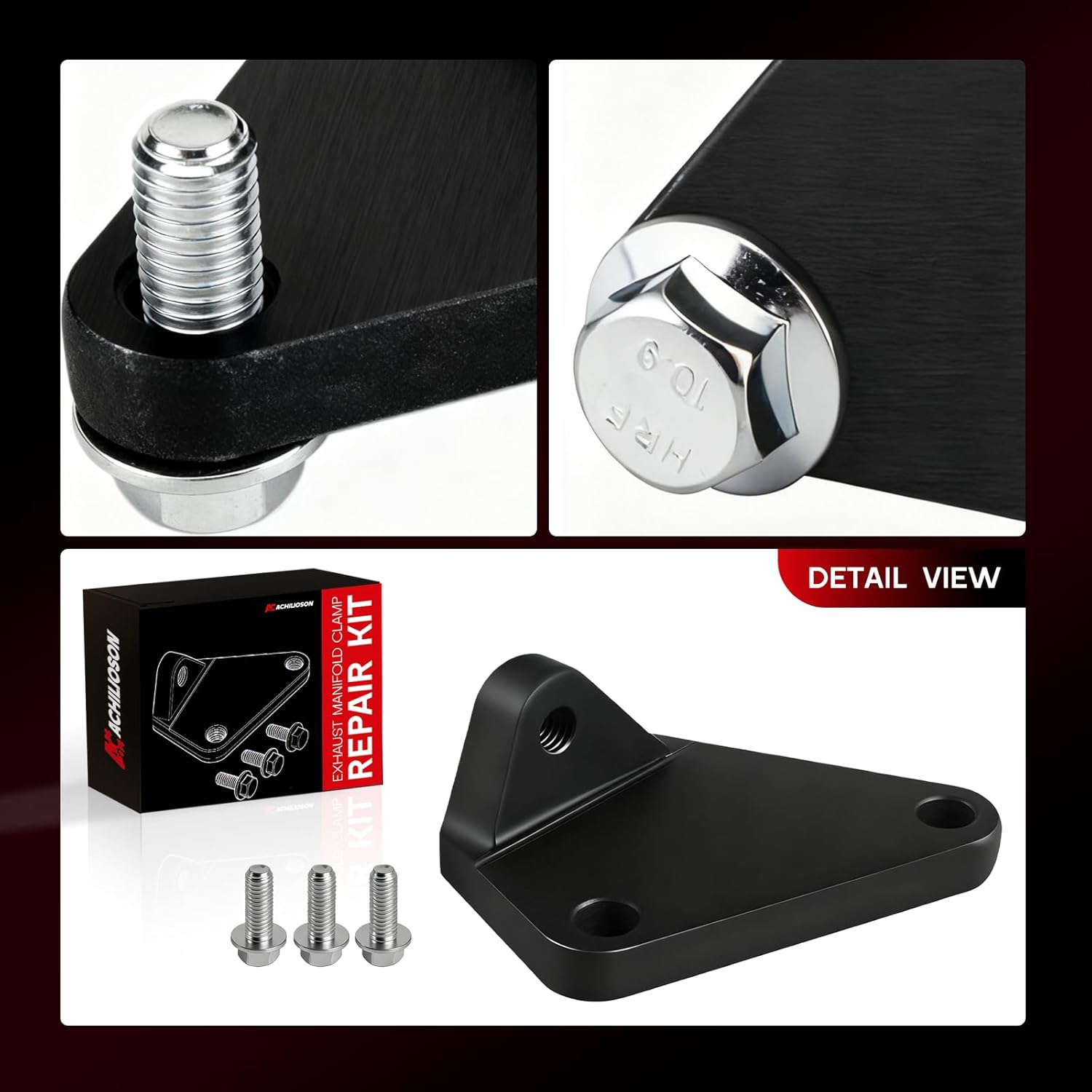 Exhaust Manifold Clamp Repair Kit for GM 4.8L/5.3L/6.0L Engines | Compatible with Cadillac Escalade, Chevy Silverado & Tahoe | Replaces 917-107/11518860 | Heat-Resistant Steel Leak Fix