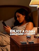 Vista 8 de Magnetic Cable Clips - Chfeila 4Pack [Dual Slot] [360°Rotating & Twist-Lock] Cord Management, Adhesive Phone Charging Keeper, Wire Organizer Holder