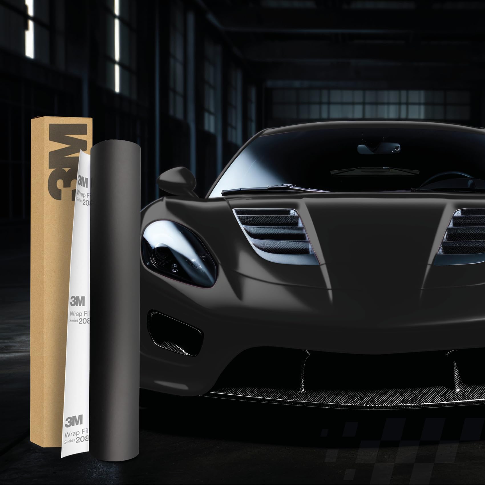 Finest Folia 2080 Pellicola autoadesiva per auto, moto, barca, 30 x 152 cm, per protettiva 3D con canali d'aria (M12 nero opaco) - 1