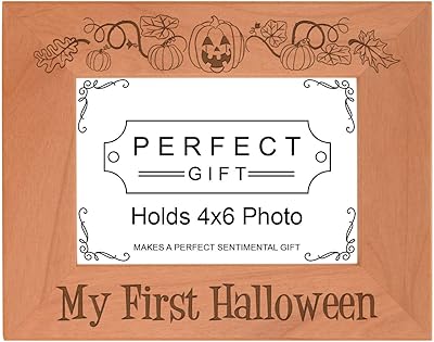ThisWear for Baby My First Halloween Baby Frame Wood Engraved 4x6 Landscape Picture Frame