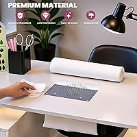 Vista 9 de Nail Desk for Nail Tech w/Electric Dust Collector, Rolling Manicure Table w/Lockable Wheels, Storage Drawers, Wrist Cushion, Acetone Resistant, for