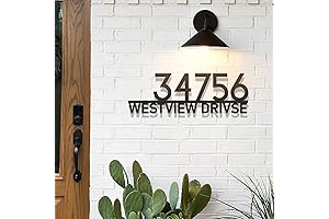 Designer House Numbers Metal - Modern Address Sign Plaque